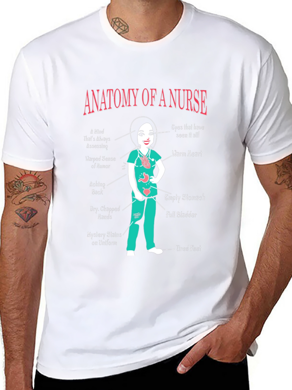 Anatomy of a Nurse Graphic T-Shirt