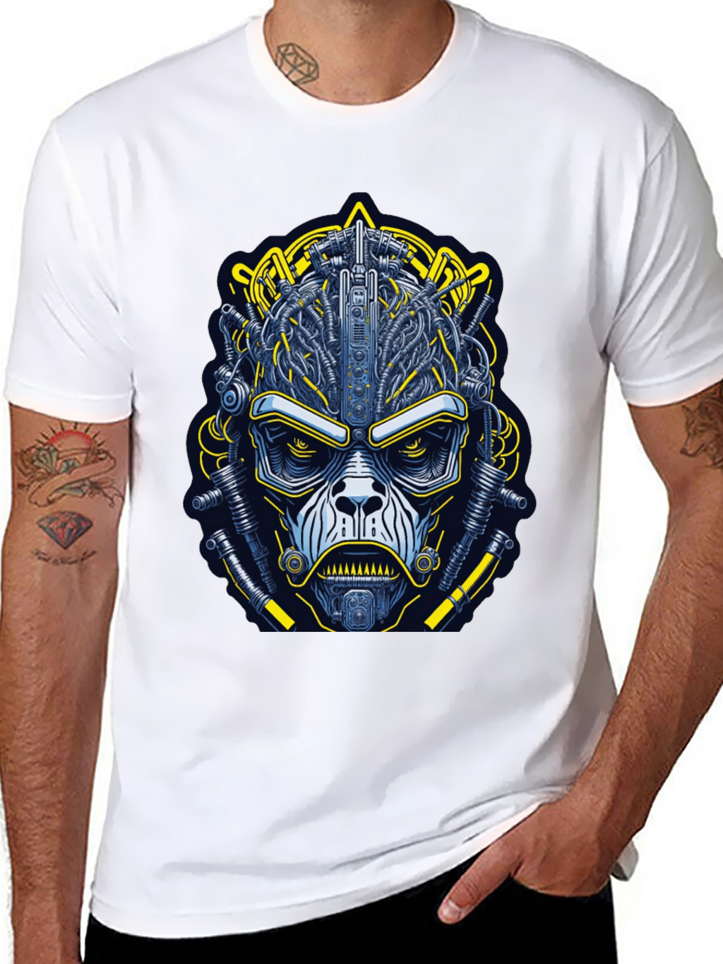 Cyborg Face Graphic T-Shirt