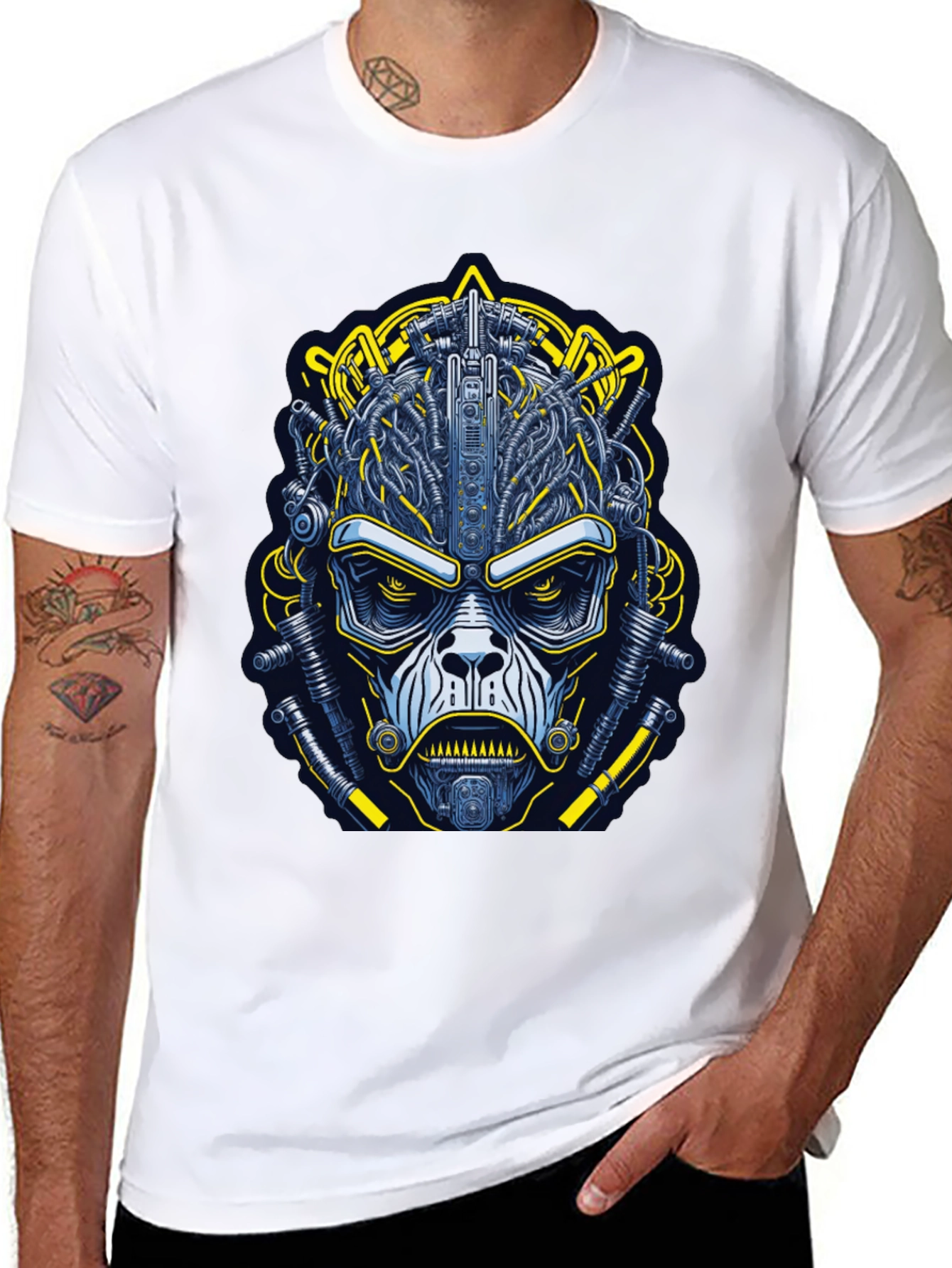 Cyborg Face Graphic T-Shirt