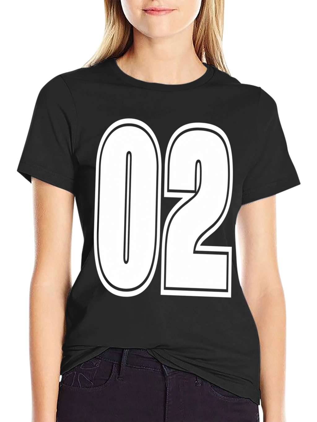 Mens Black Graphic T-Shirt with 02 Design