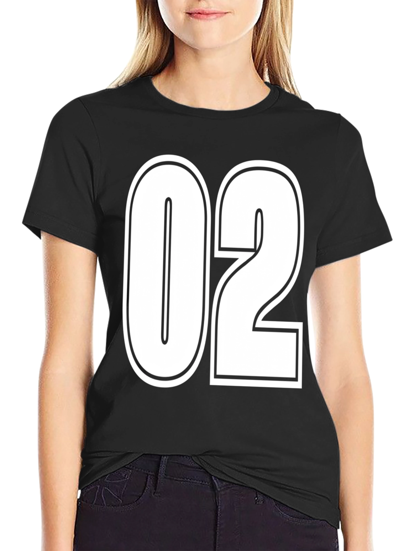 Mens Black Graphic T-Shirt with 02 Design