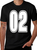 Mens Black Graphic T-Shirt with 02 Design