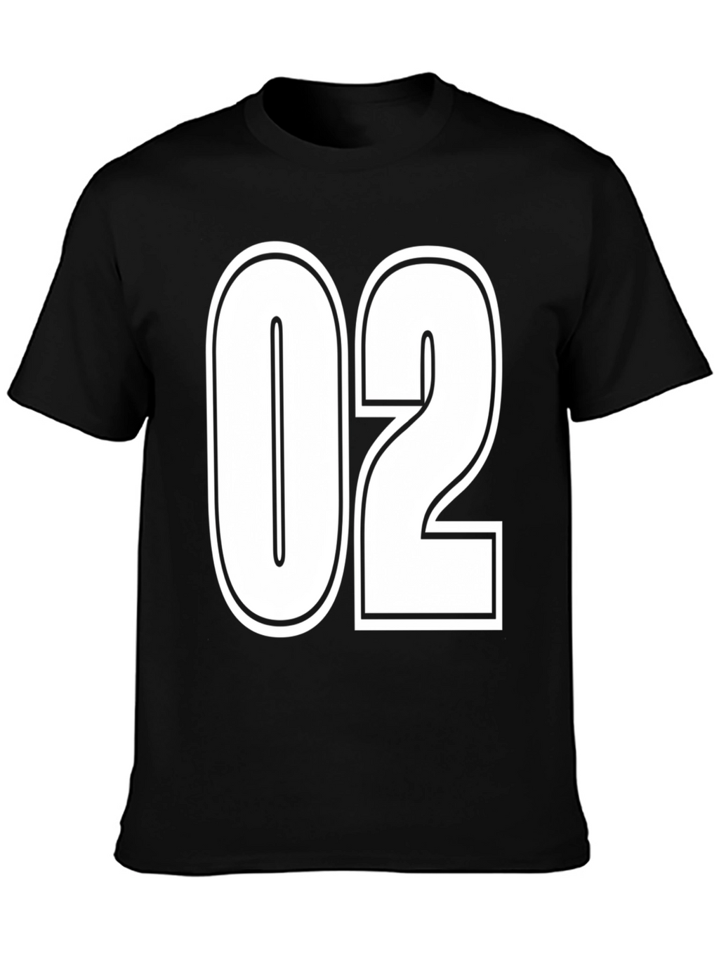 Mens Black Graphic T-Shirt with 02 Design