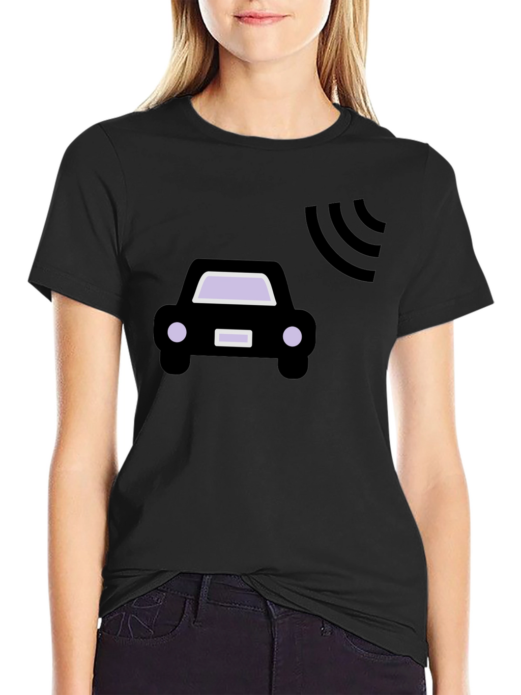 Autonomous Car T-Shirt - Black Cotton