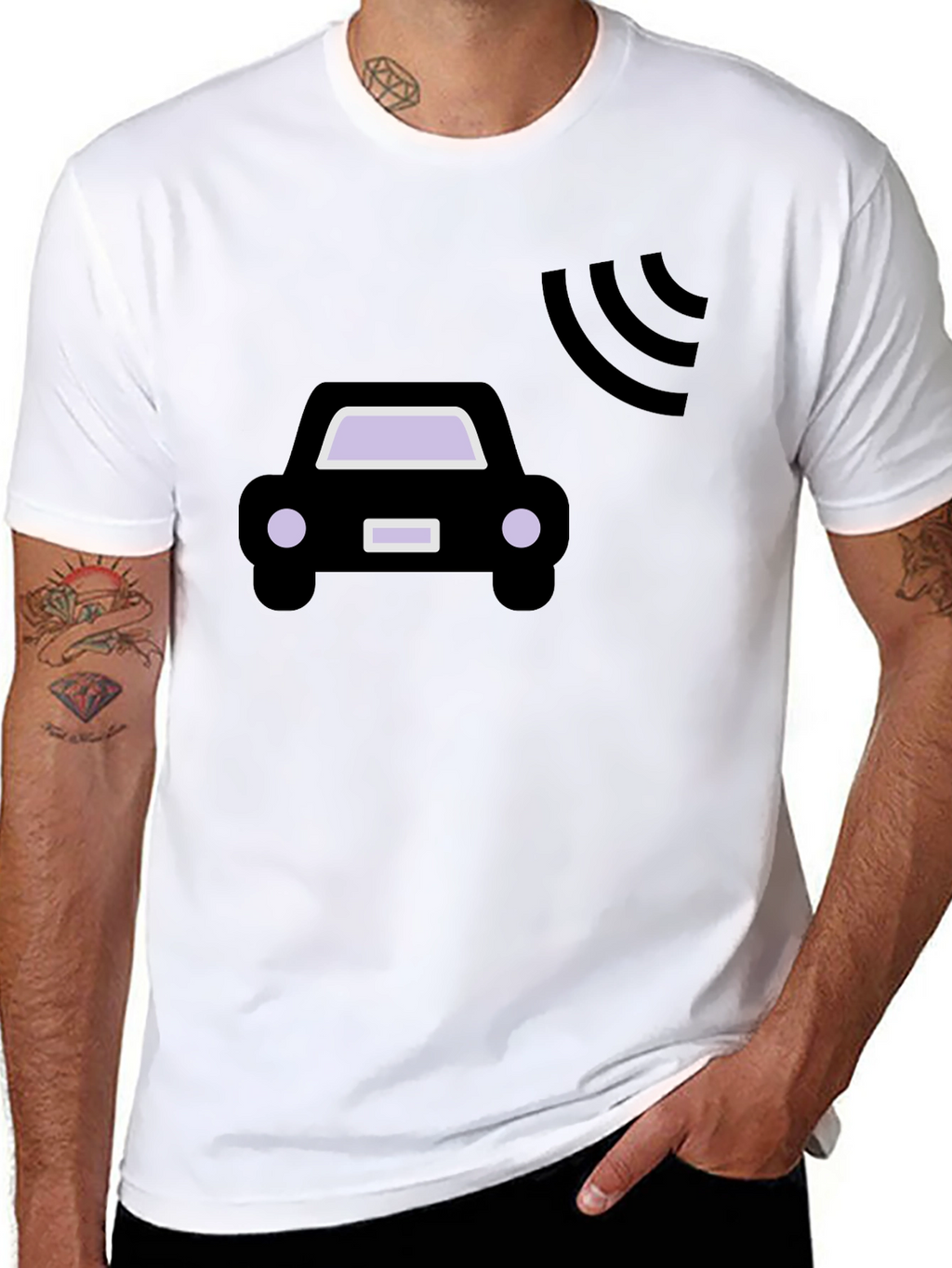 Autonomous Car T-Shirt - Black Cotton