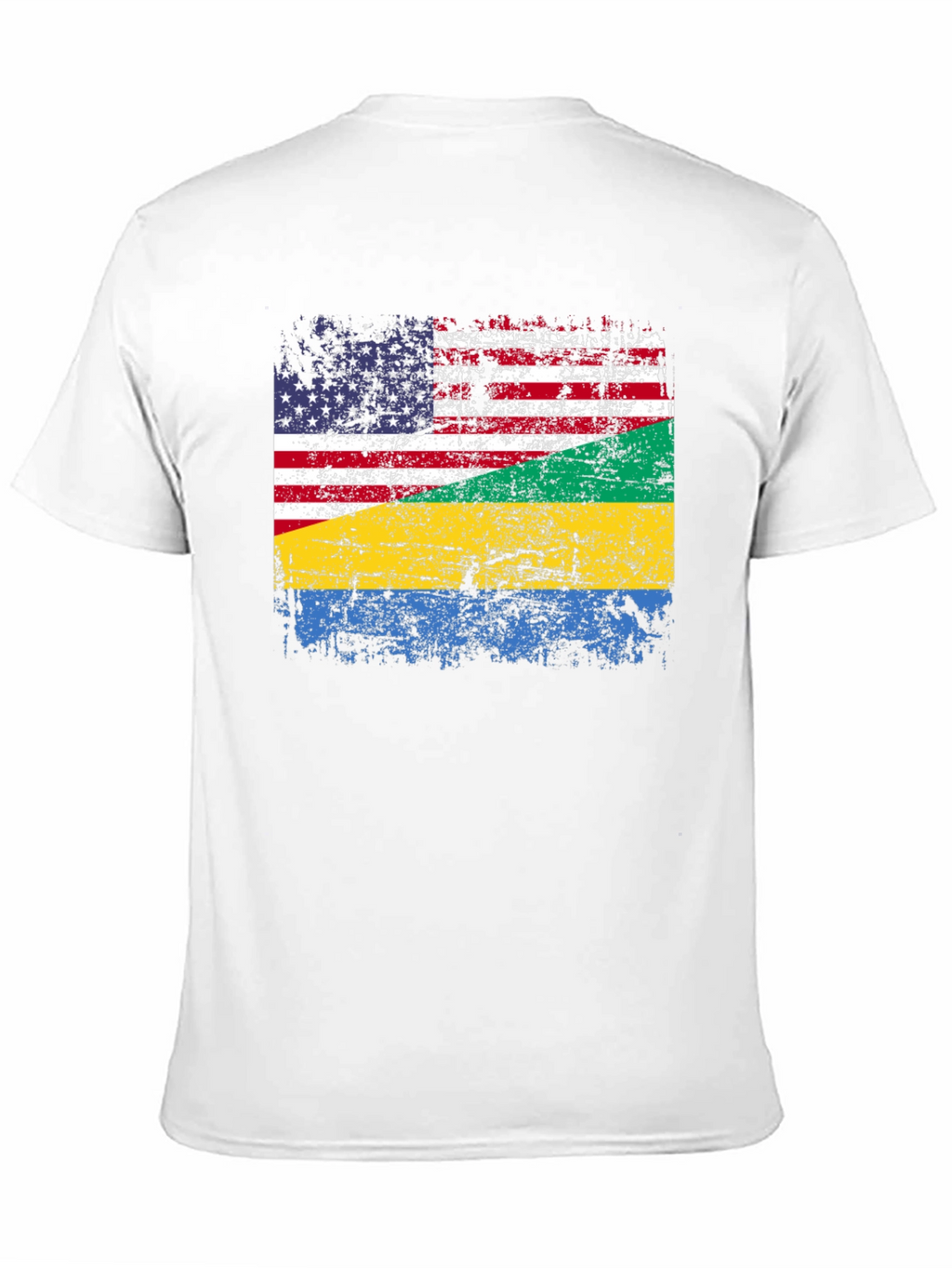 USA Gabon Flag Distressed T-Shirt