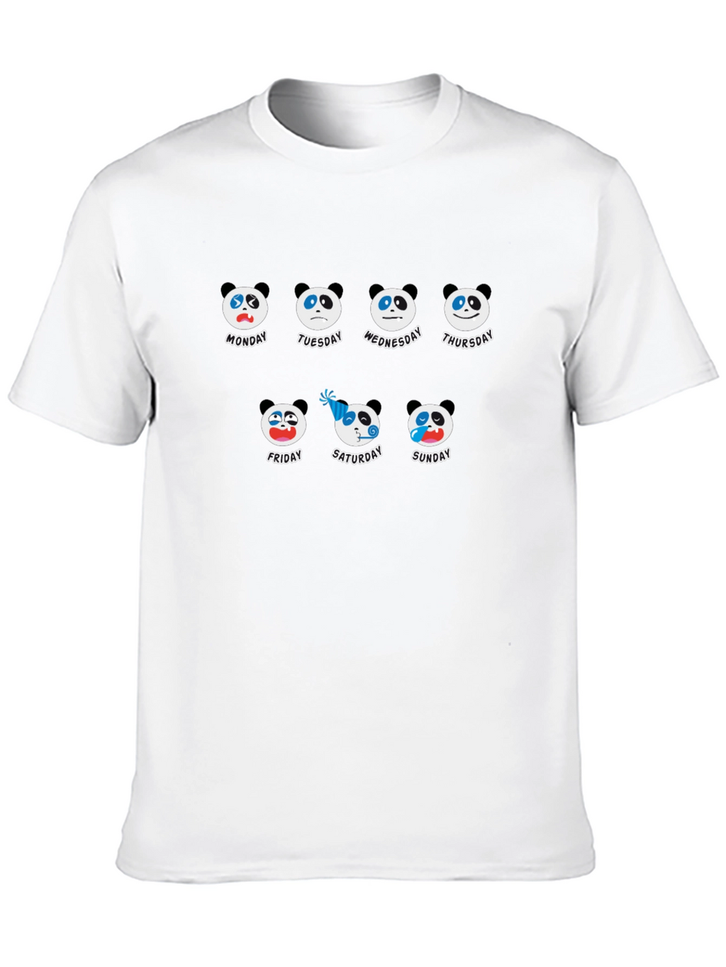 Mood Panda Days of the Week Black T-Shirt