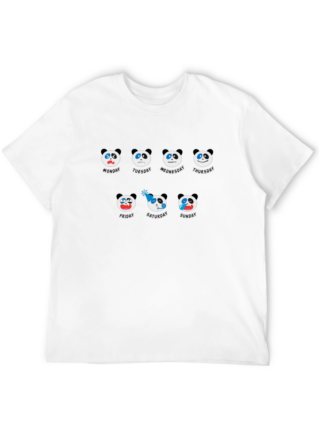 Mood Panda Days of the Week Black T-Shirt