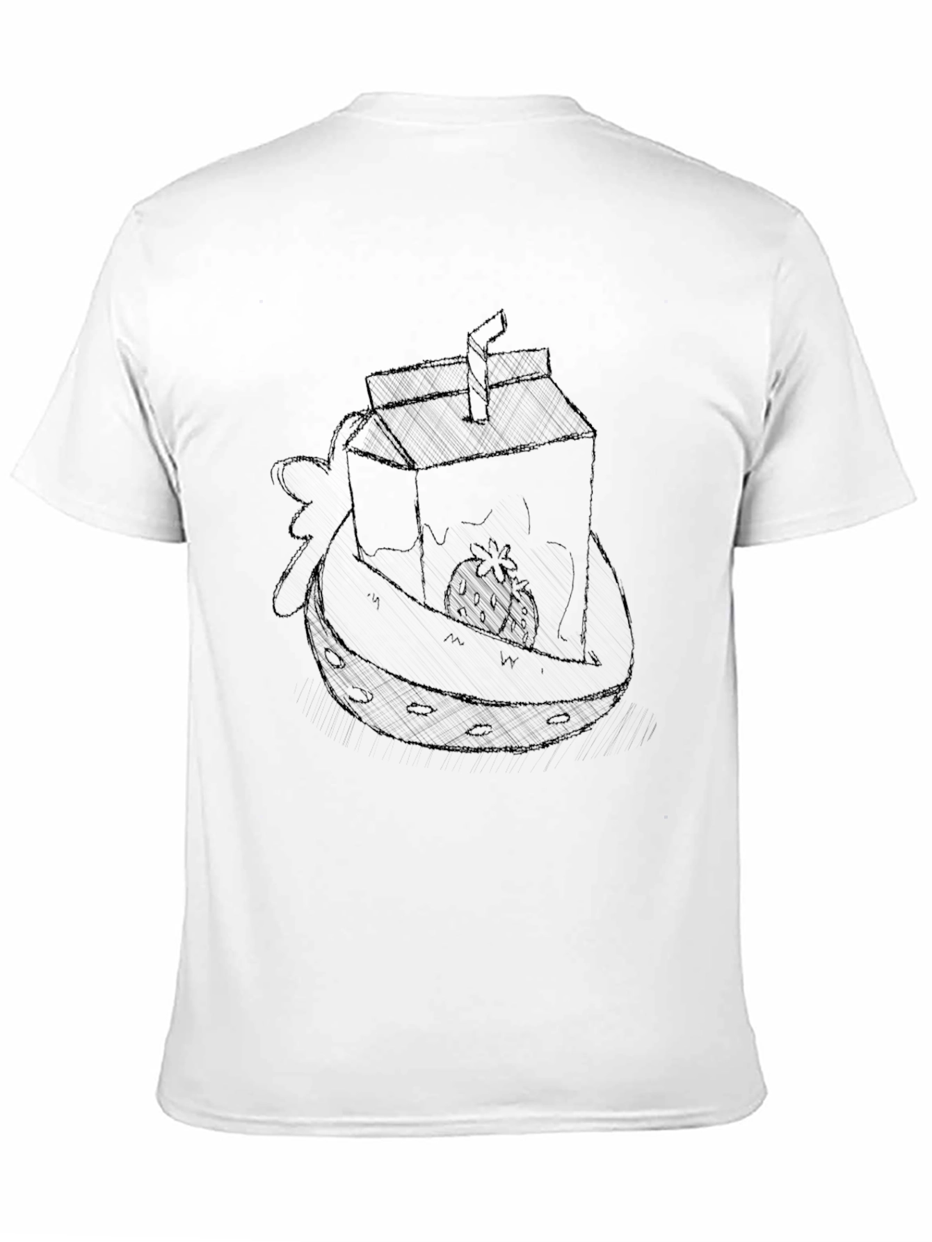 Strawberry Juice Box Graphic Tee - Black