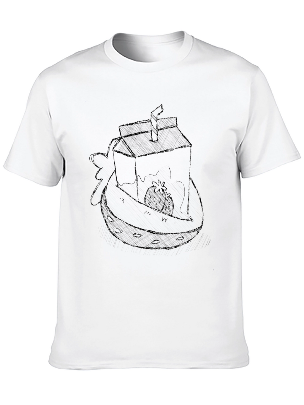 Strawberry Juice Box Graphic Tee - Black