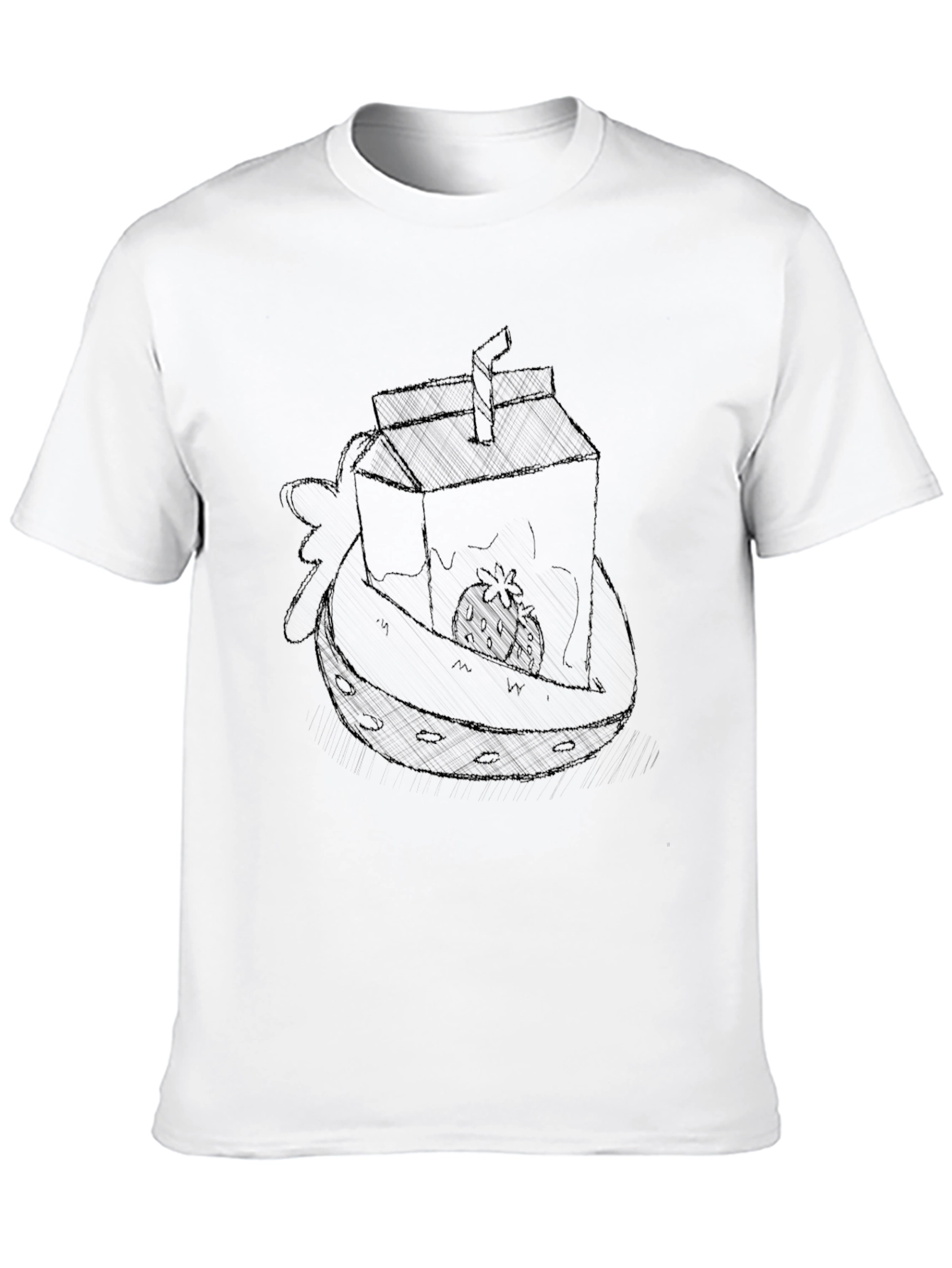 Strawberry Juice Box Graphic Tee - Black