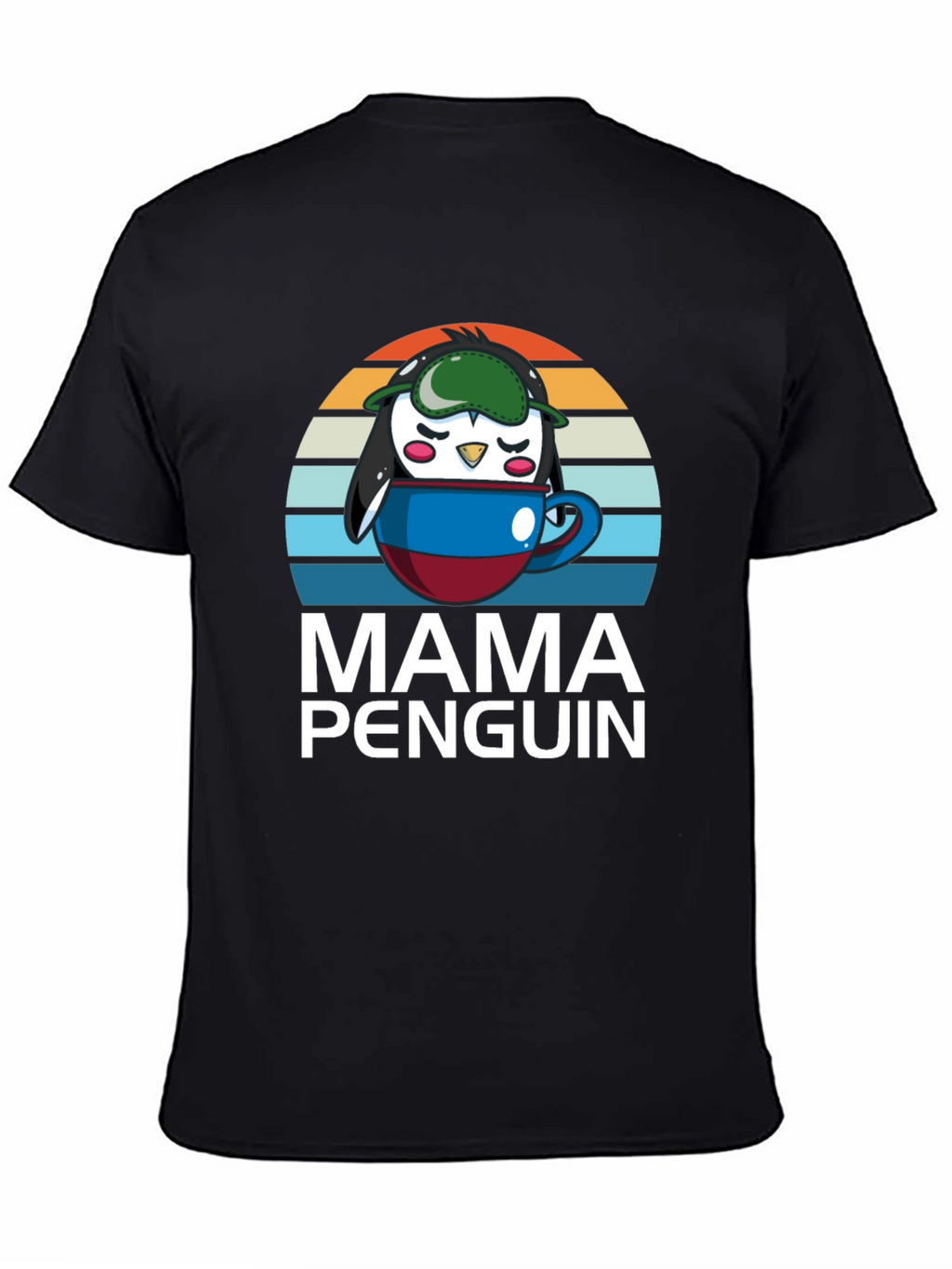 Mama Penguin Coffee Cup T-Shirt