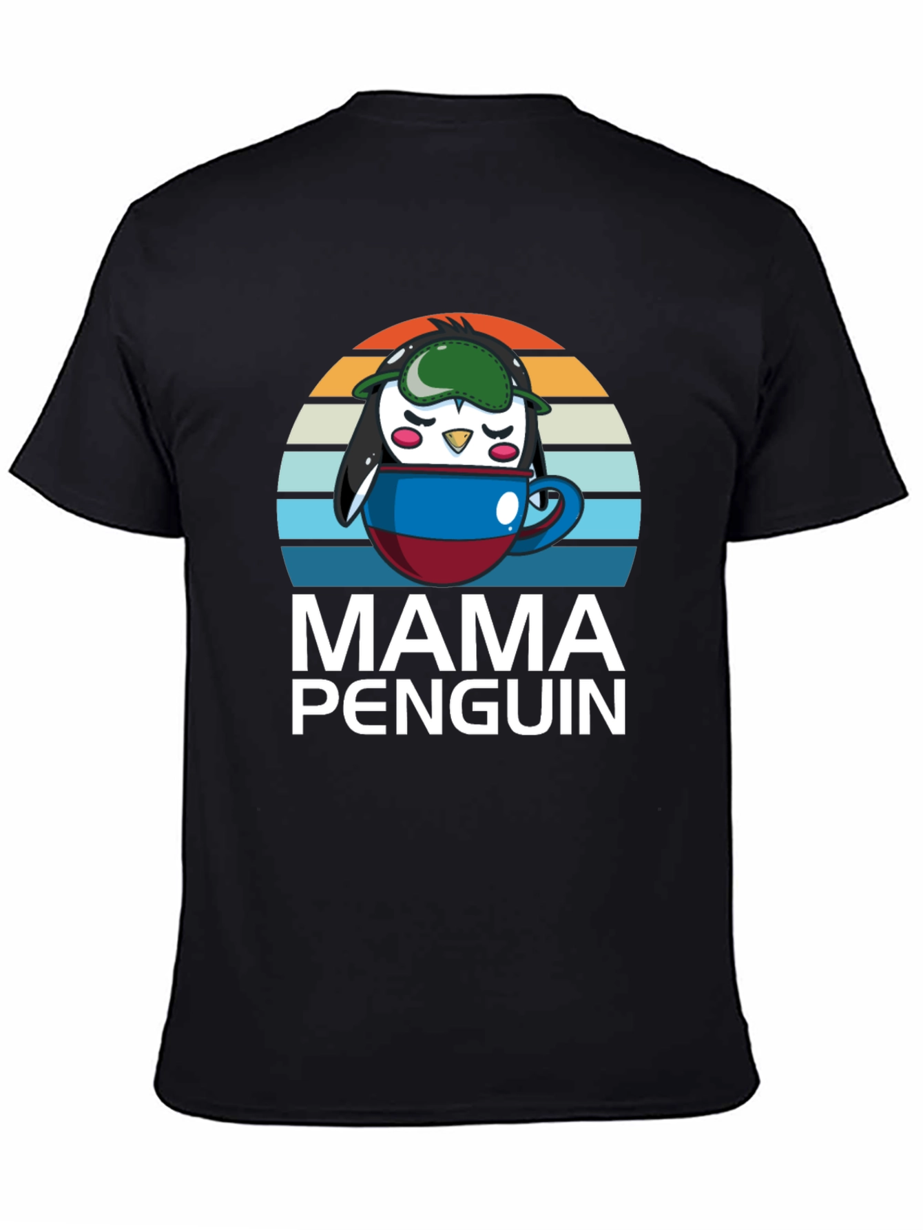Mama Penguin Coffee Cup T-Shirt