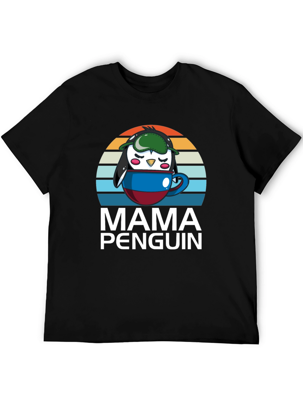 Mama Penguin Coffee Cup T-Shirt
