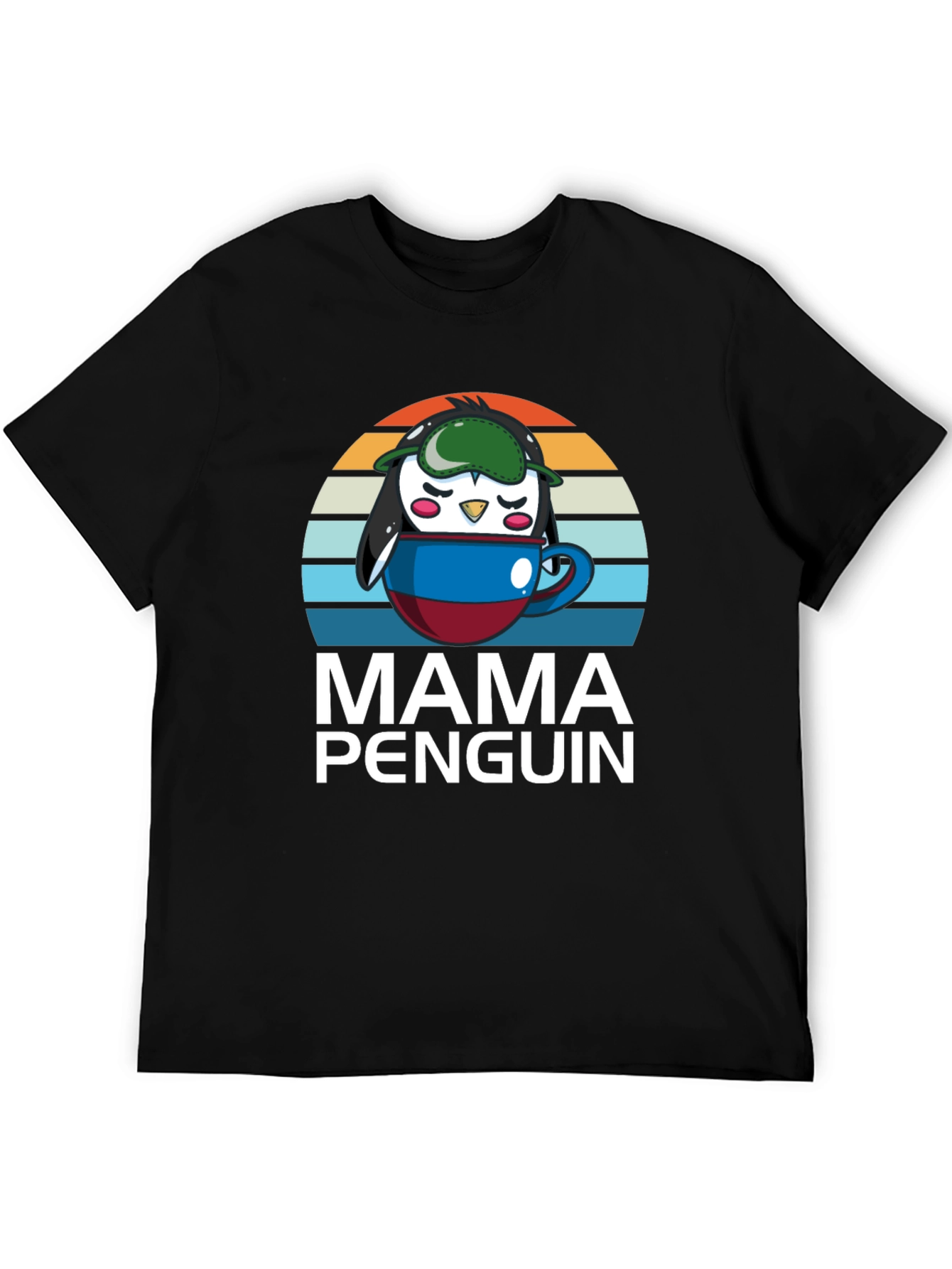 Mama Penguin Coffee Cup T-Shirt