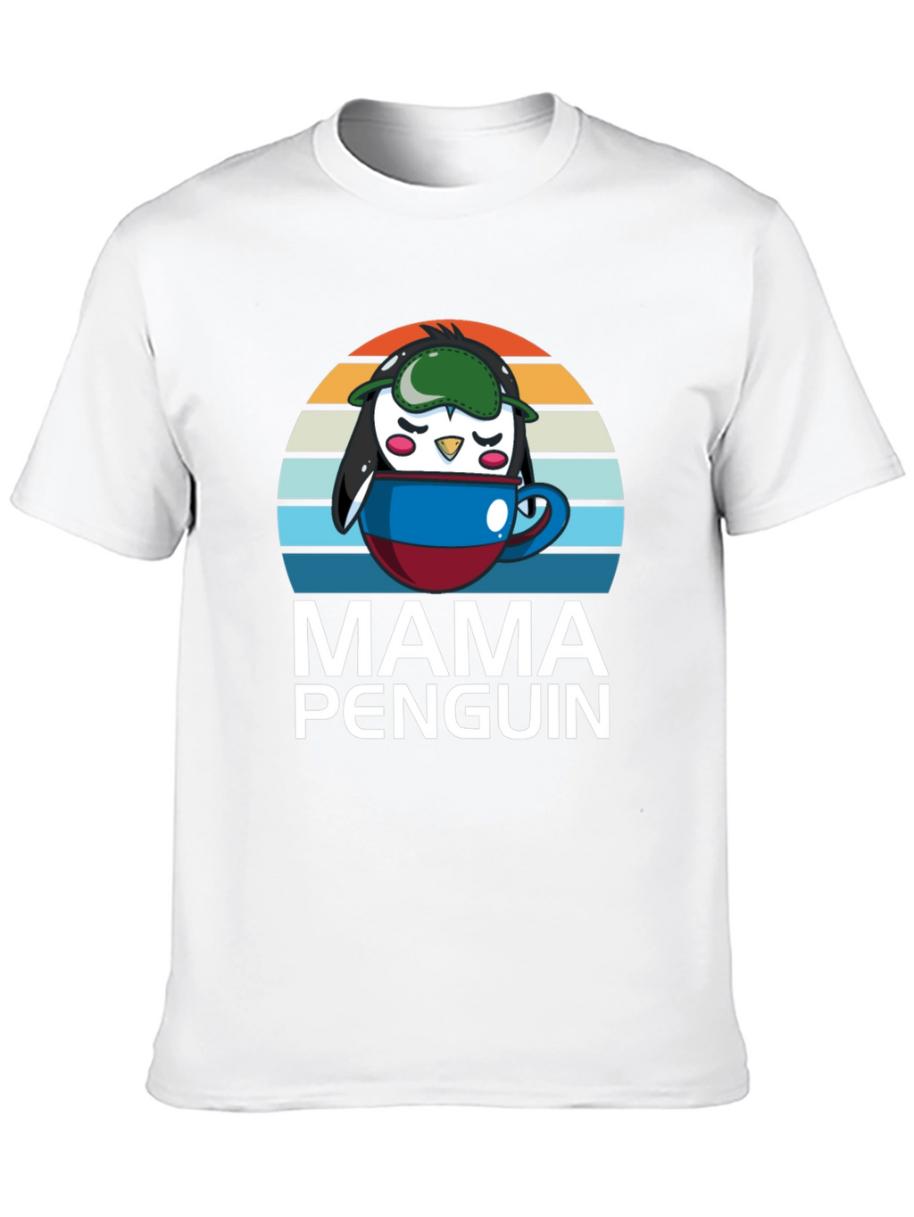 Mama Penguin Coffee Cup T-Shirt