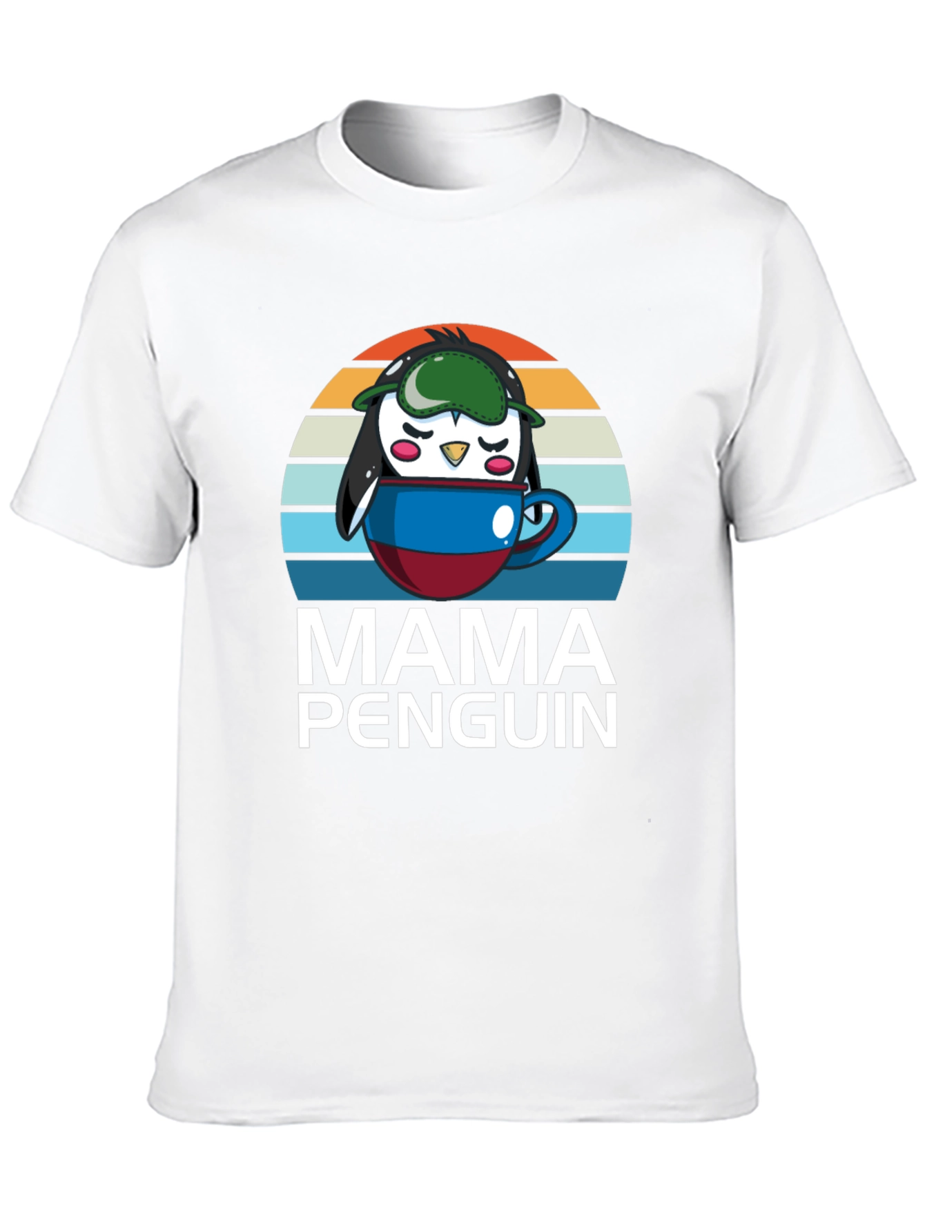 Mama Penguin Coffee Cup T-Shirt