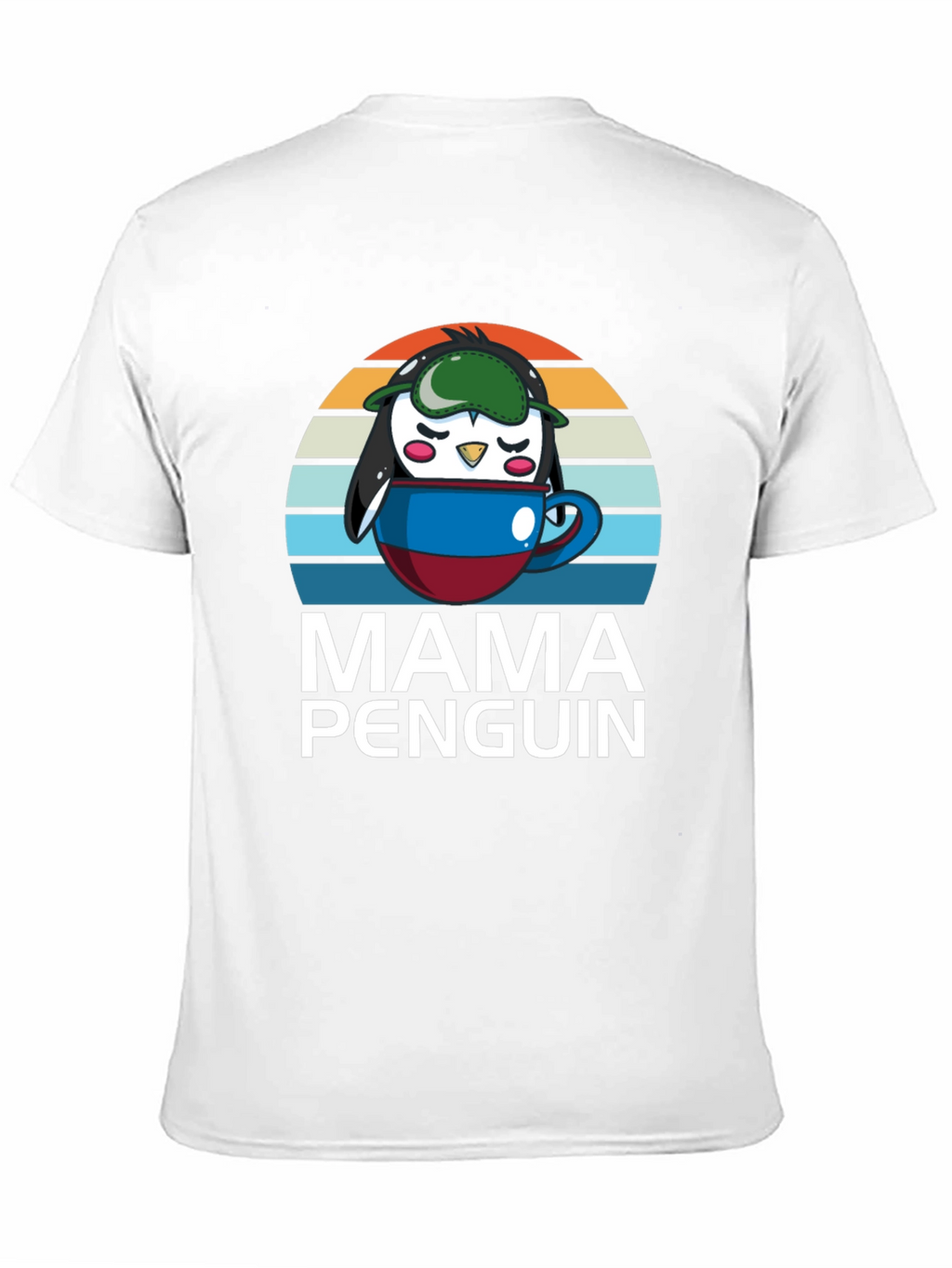 Mama Penguin Coffee Cup T-Shirt