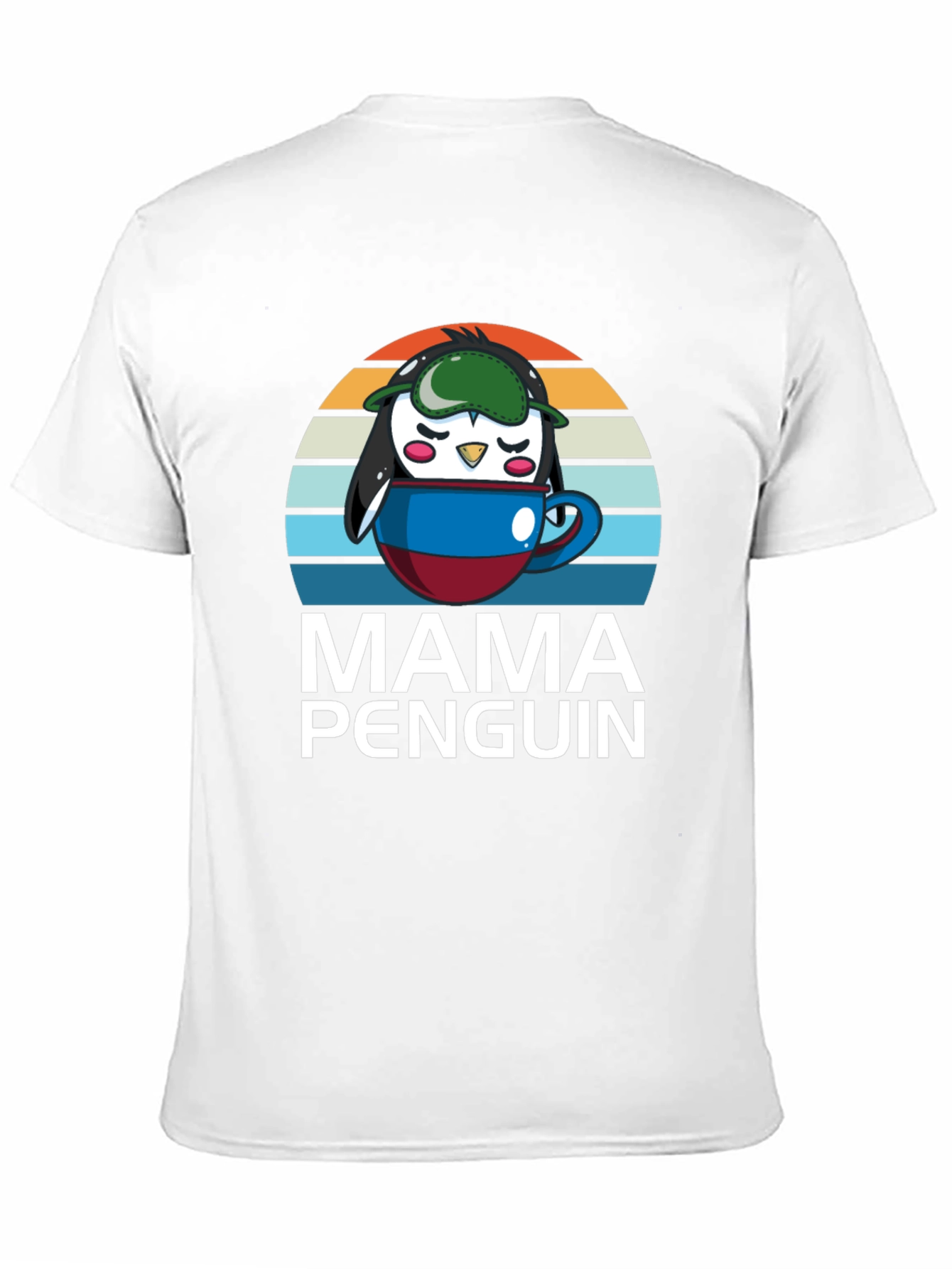 Mama Penguin Coffee Cup T-Shirt
