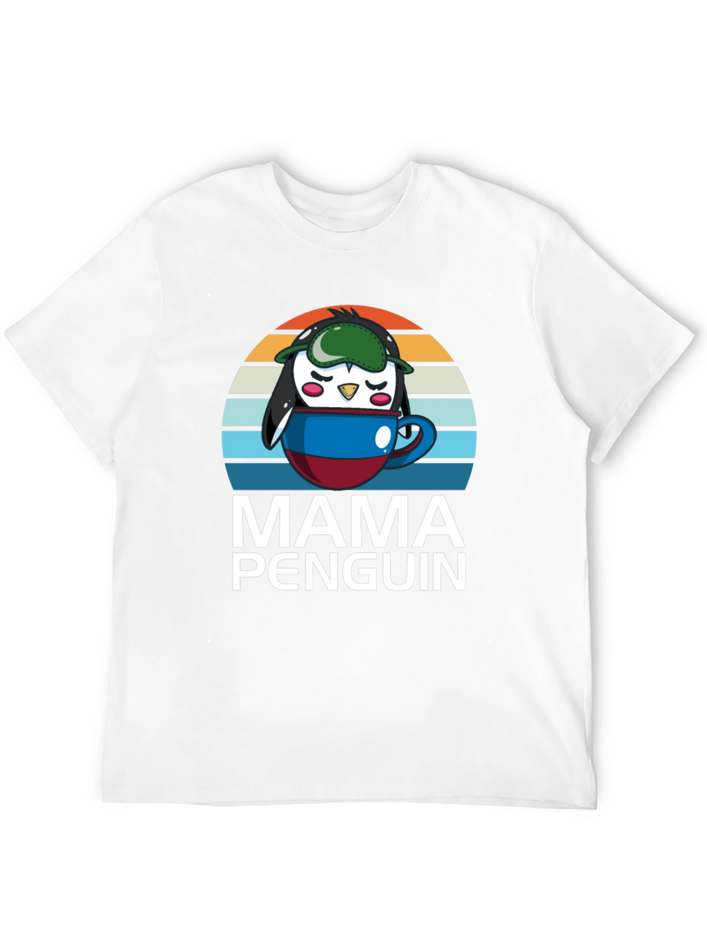Mama Penguin Coffee Cup T-Shirt
