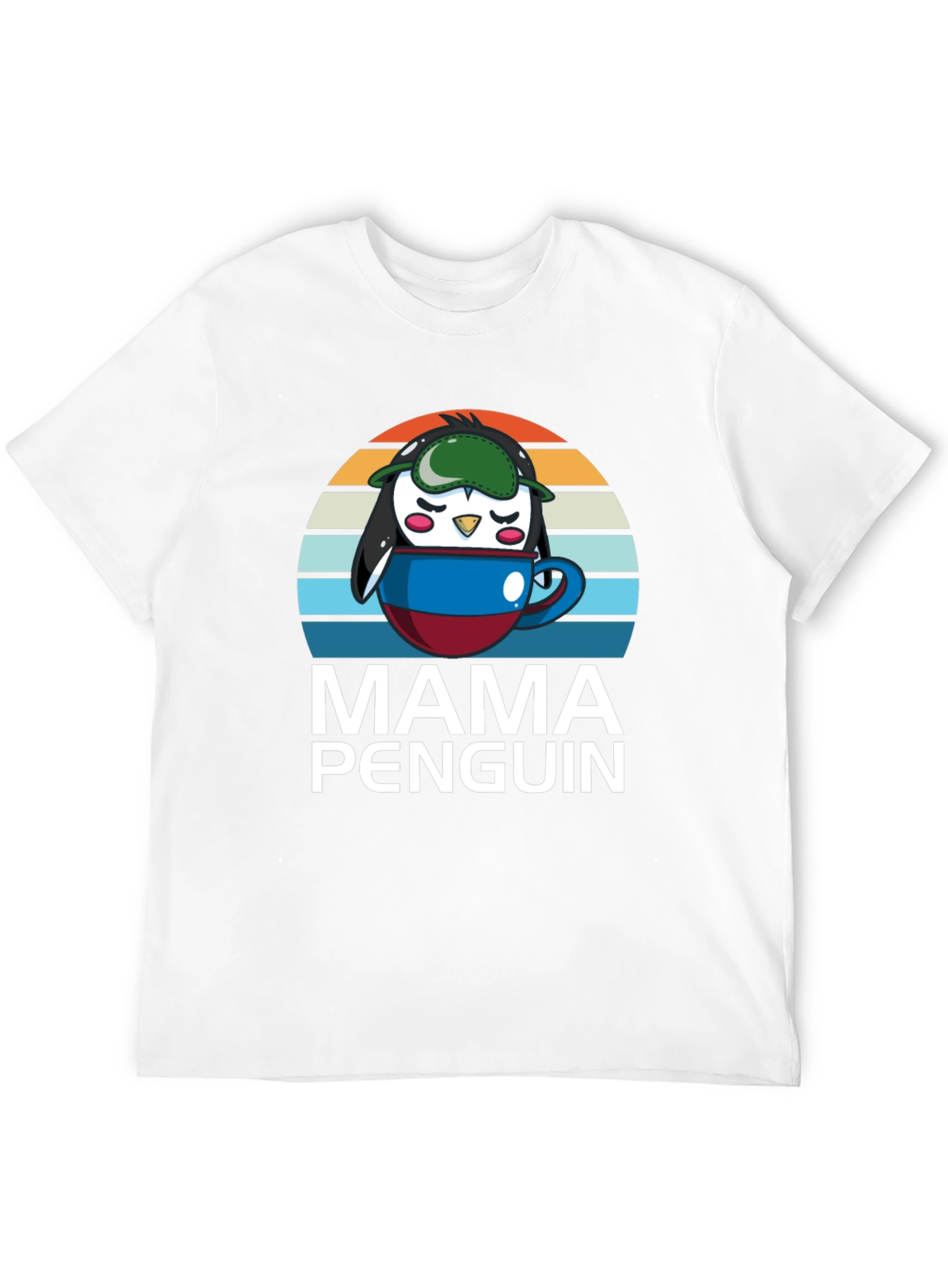 Mama Penguin Coffee Cup T-Shirt