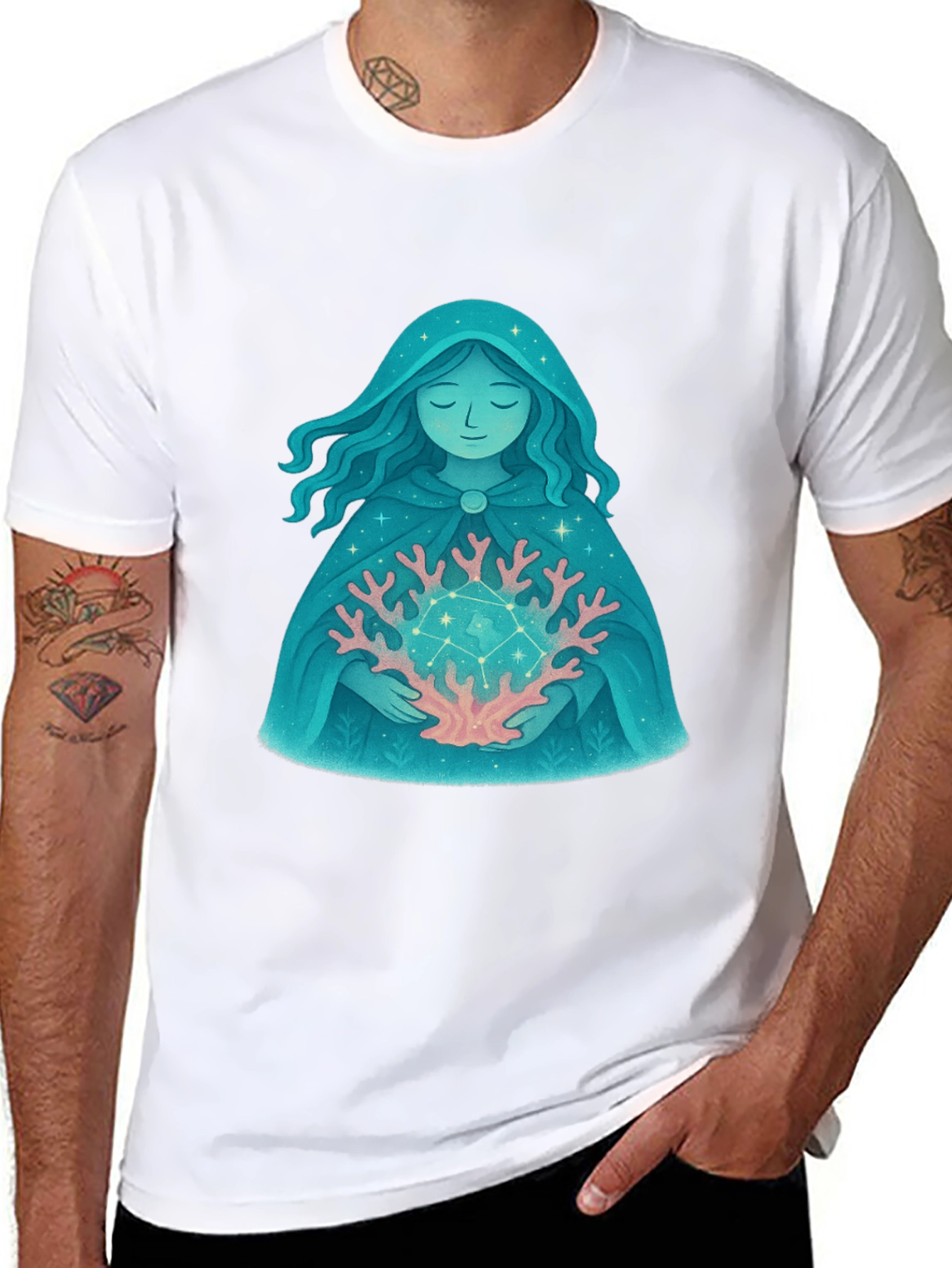 Celestial Sea Witch Graphic T-Shirt - Comfort Fit