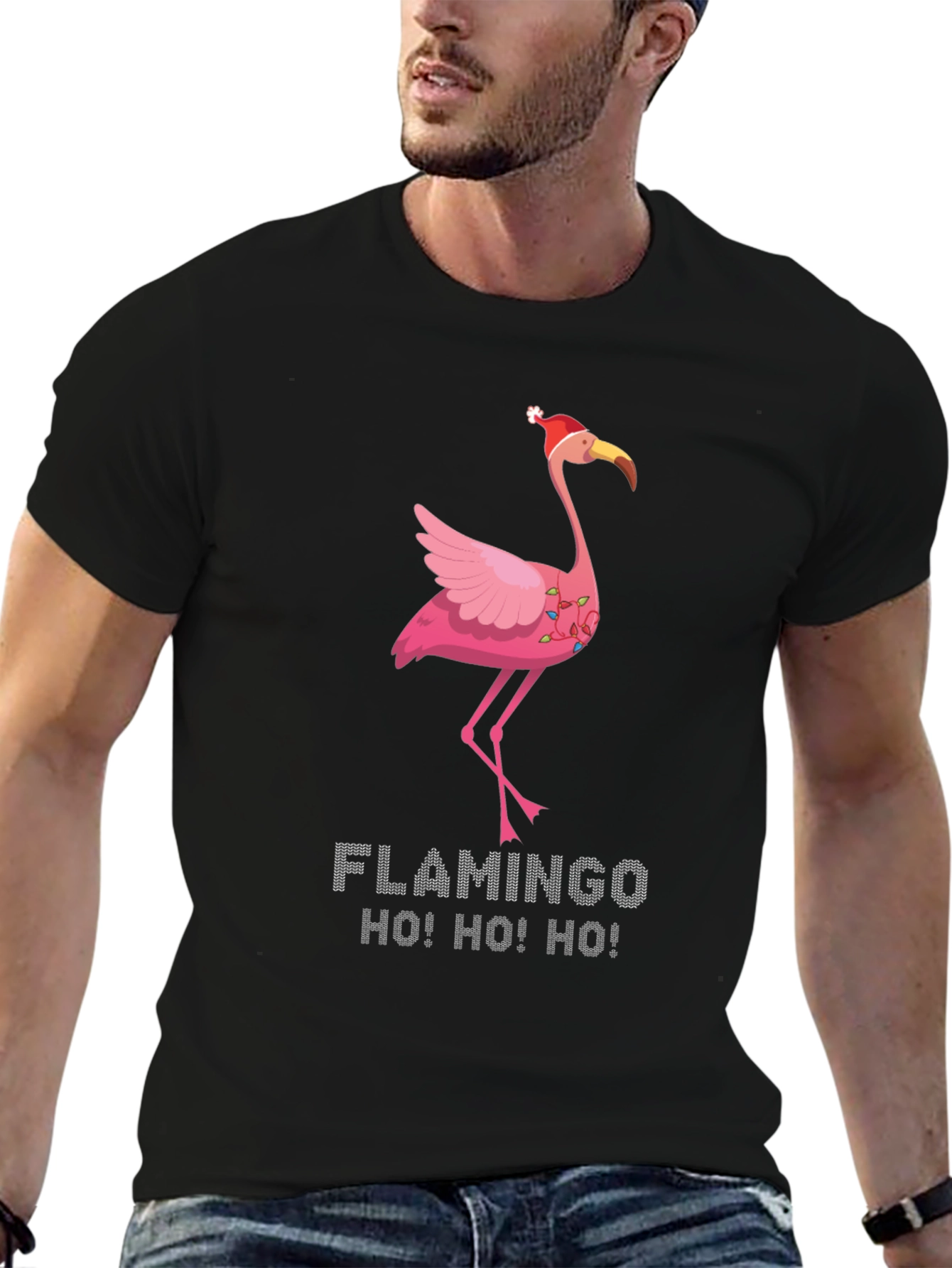 Festive Flamingo Christmas T-Shirt