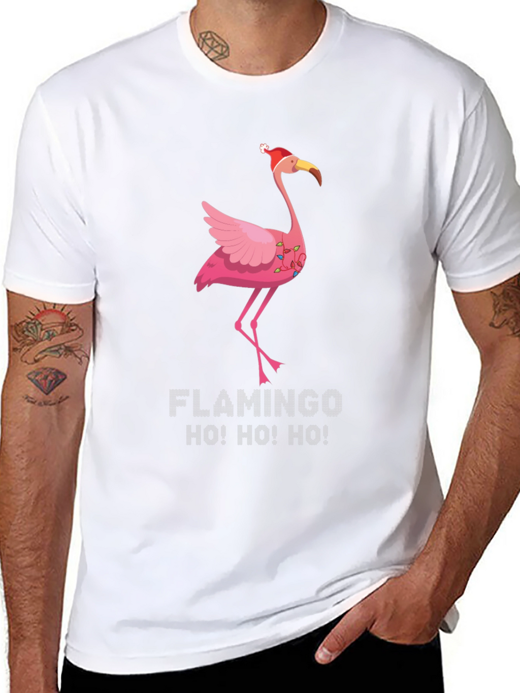 Festive Flamingo Christmas T-Shirt