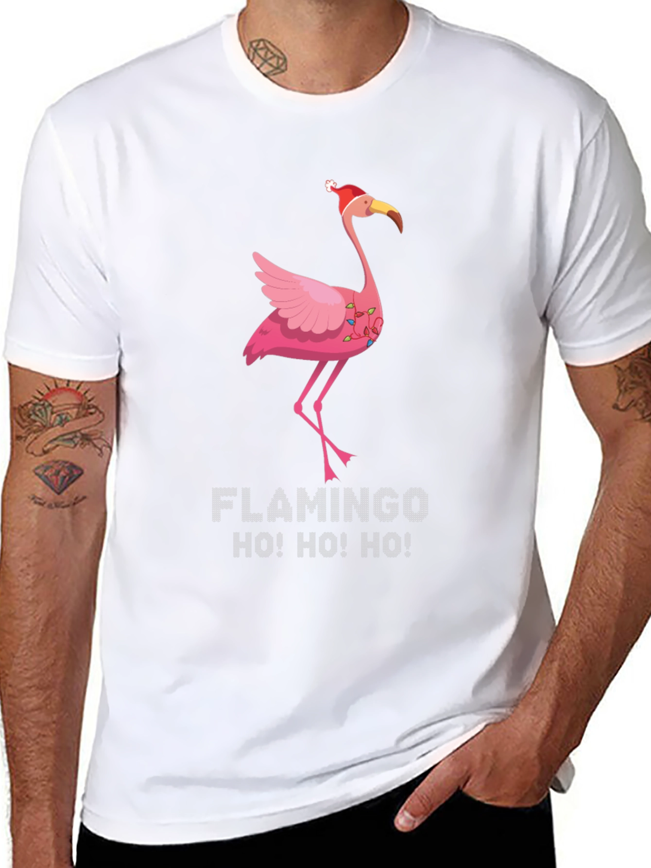 Festive Flamingo Christmas T-Shirt