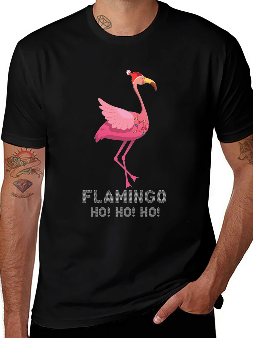Festive Flamingo Christmas T-Shirt