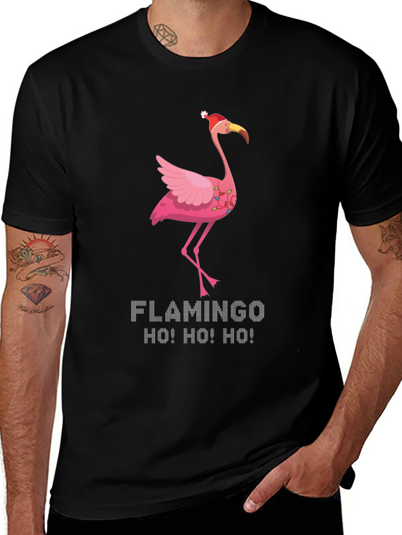 Festive Flamingo Christmas T-Shirt