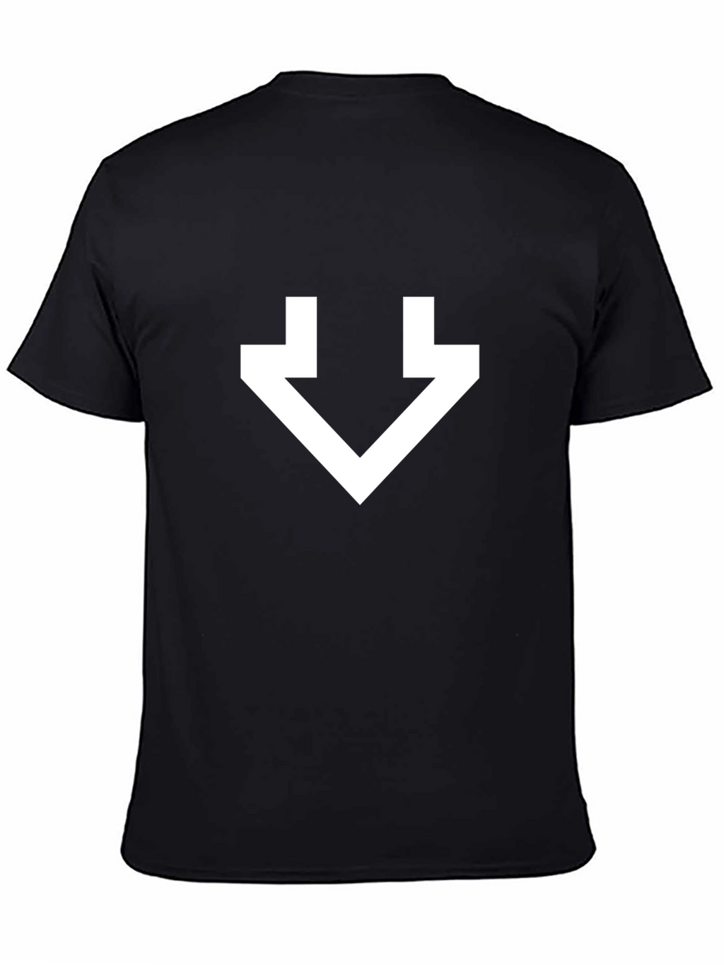 Minimalist White Arrow Graphic Black T-Shirt