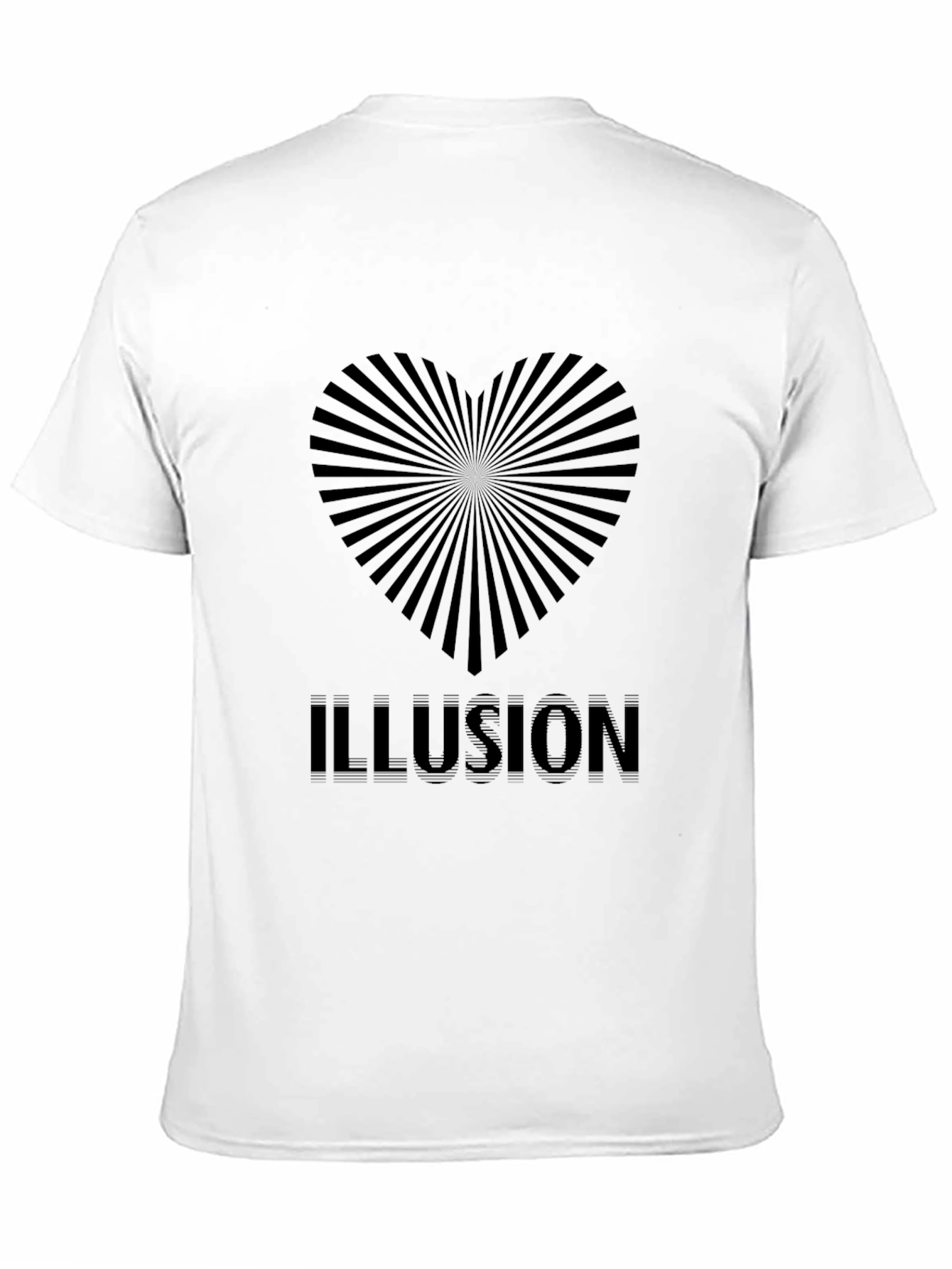 Optical Illusion Heart Black T-Shirt