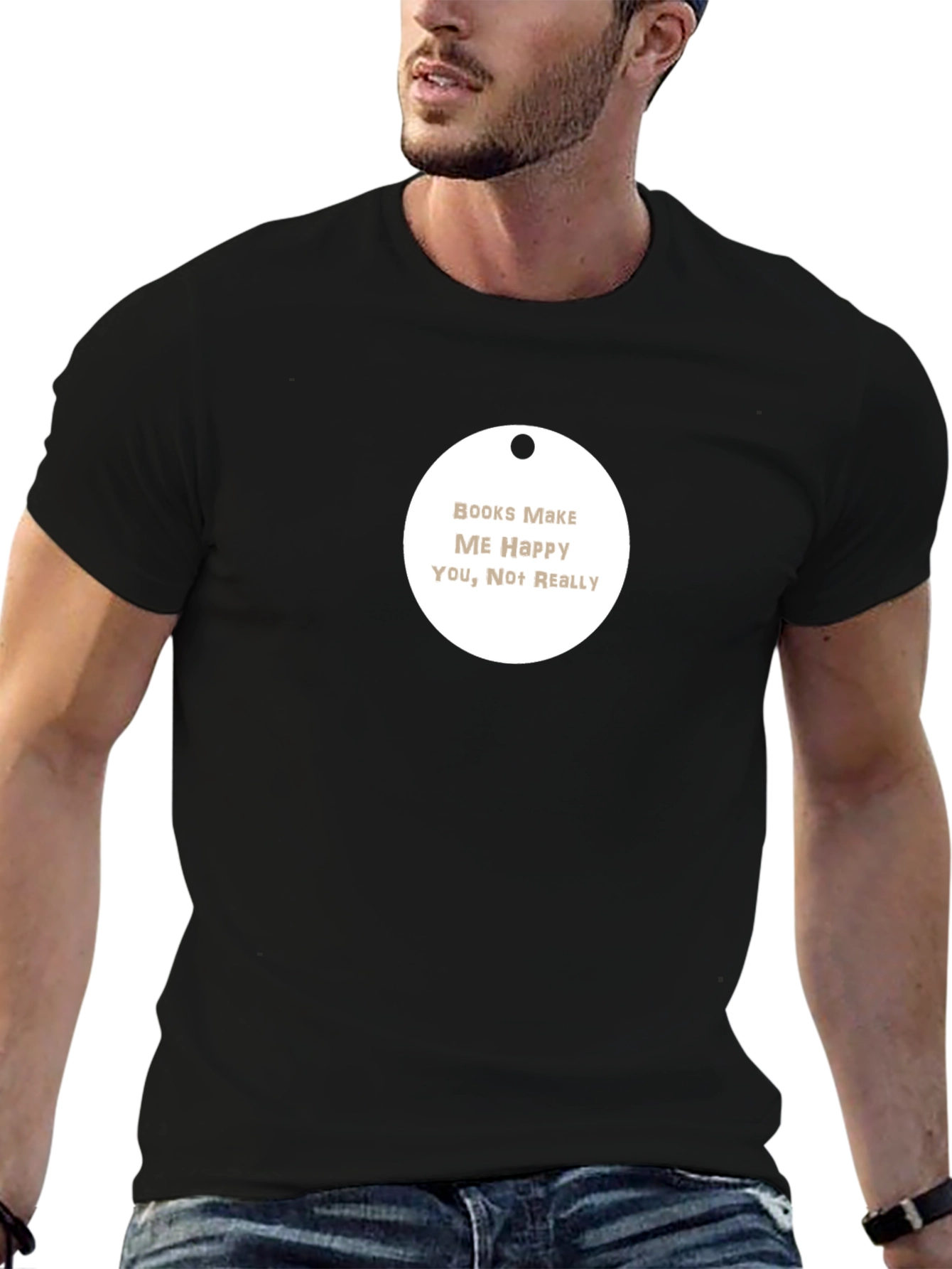 Books Make Me Happy Black T-Shirt