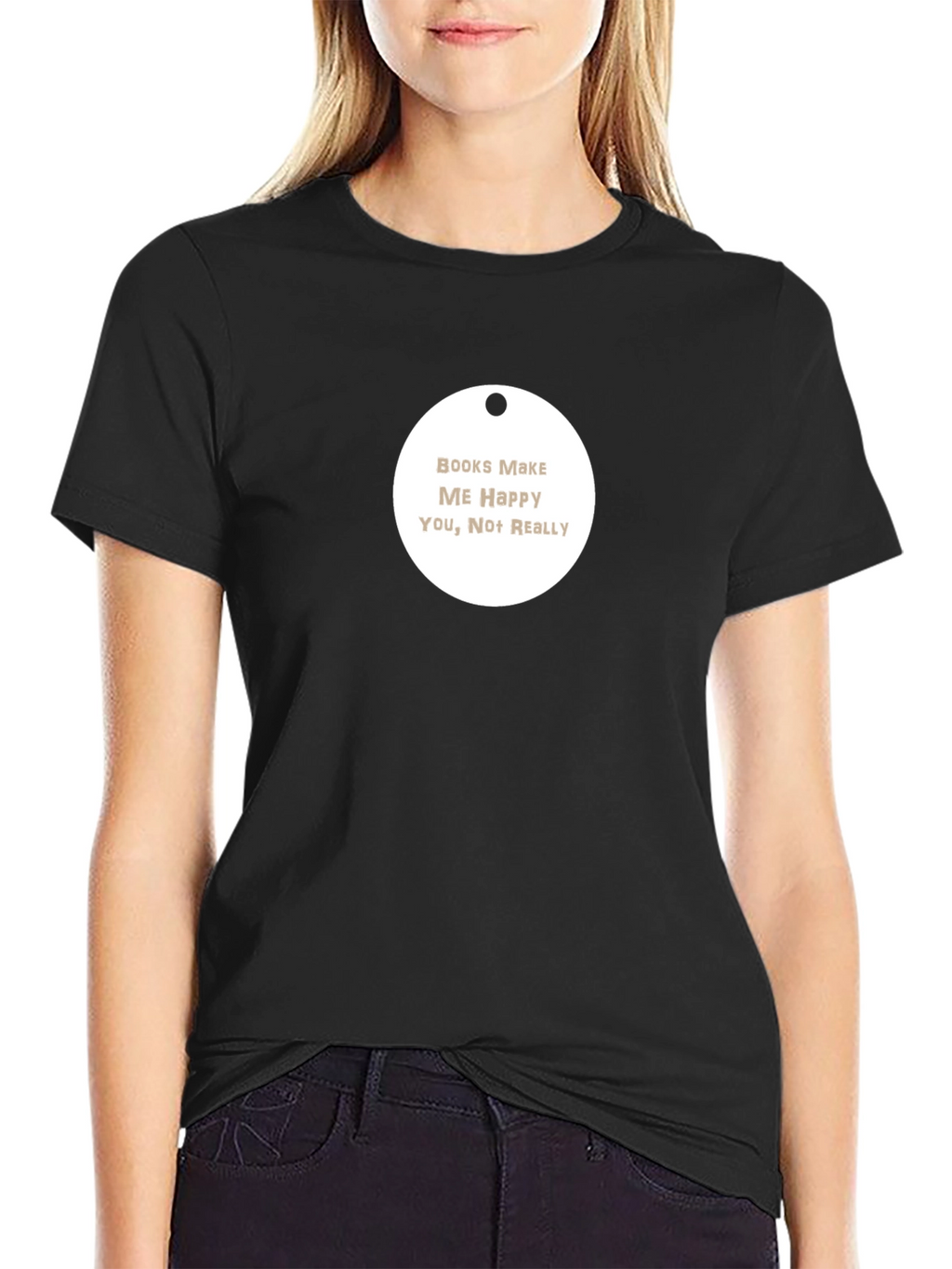 Books Make Me Happy Black T-Shirt