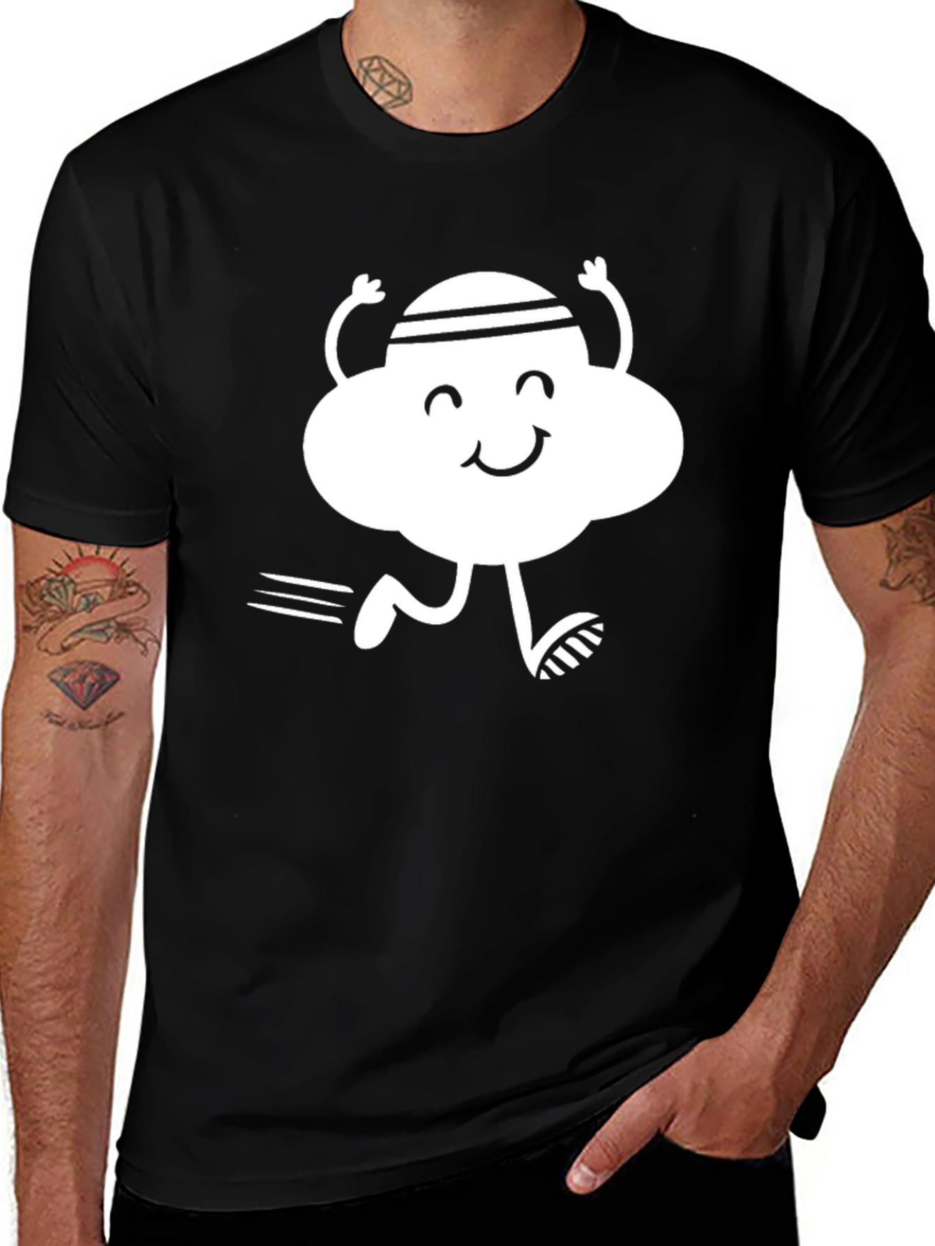 Running Cloud Graphic Tee - Black