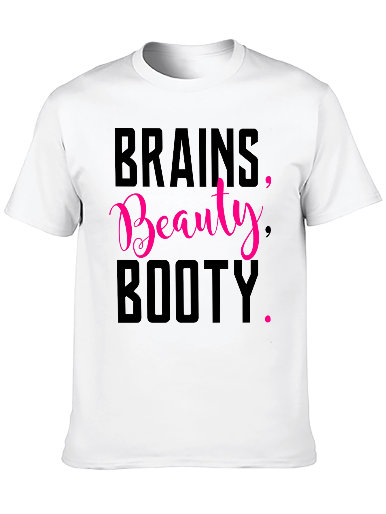 Brains Beauty Booty Tee - Black Graphic T-Shirt