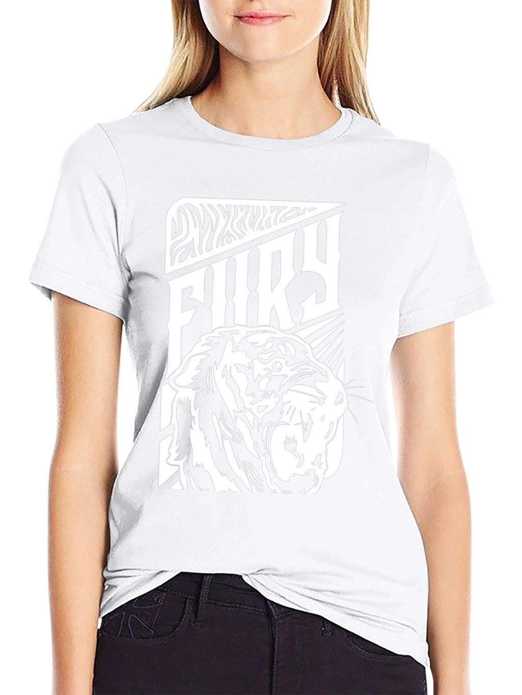 Fury Tiger Graphic Print Black T-Shirt