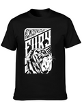 Fury Tiger Graphic Print Black T-Shirt