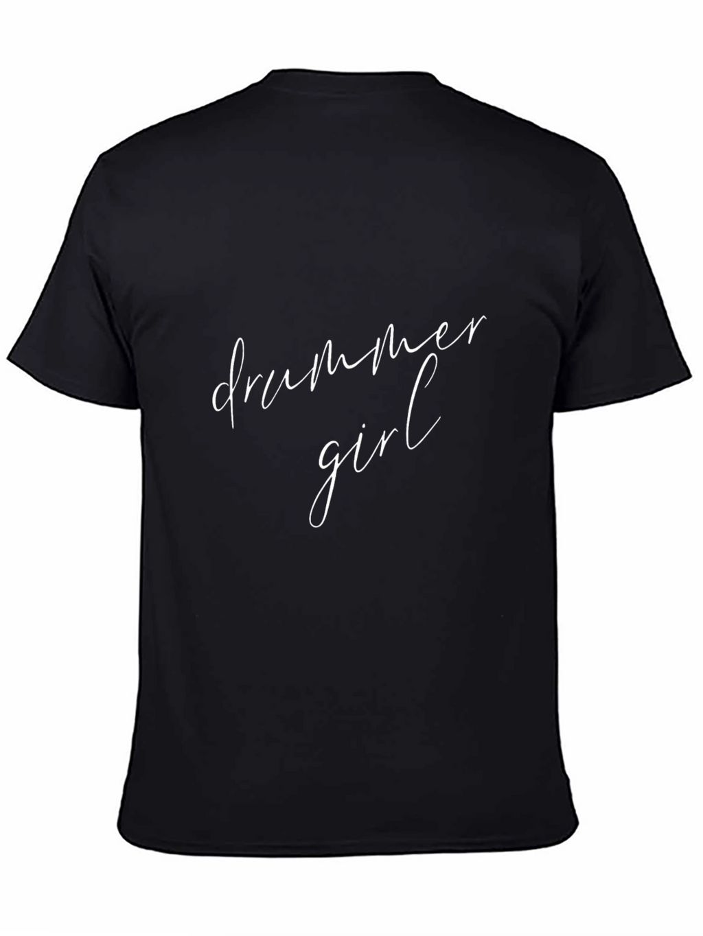 Drummer Girl Black Cotton T-Shirt