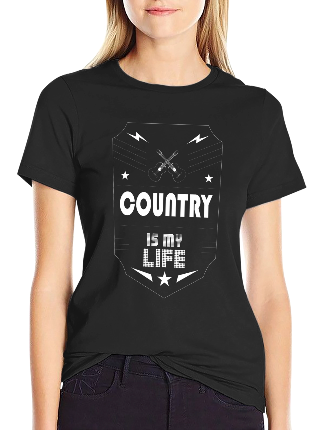 Country is My Life Black T-Shirt