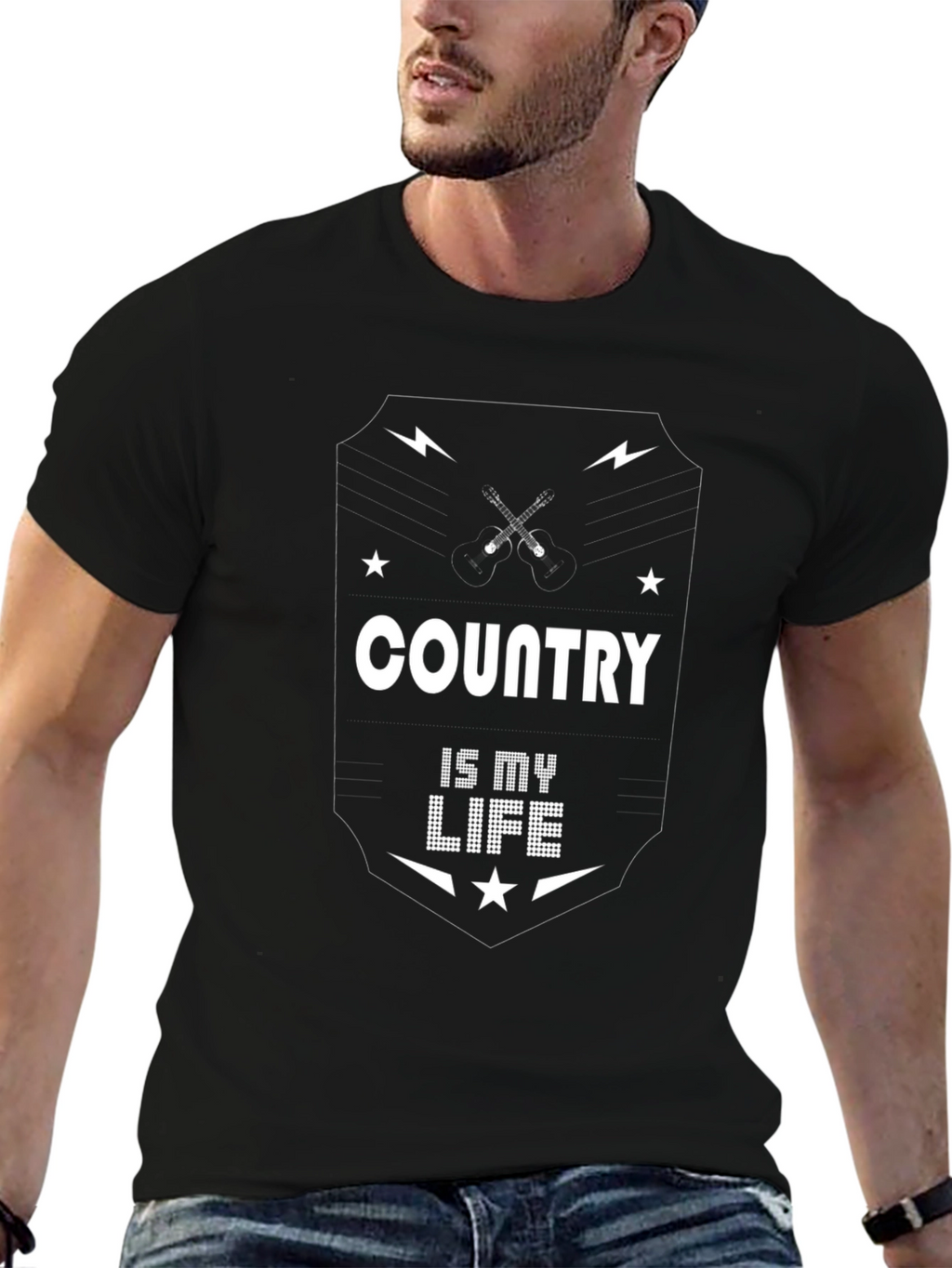 Country is My Life Black T-Shirt