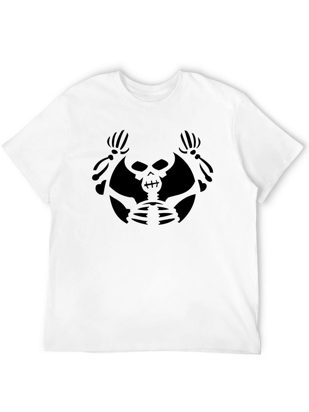 Black Skull Graphic Tee - Mens Crew Neck