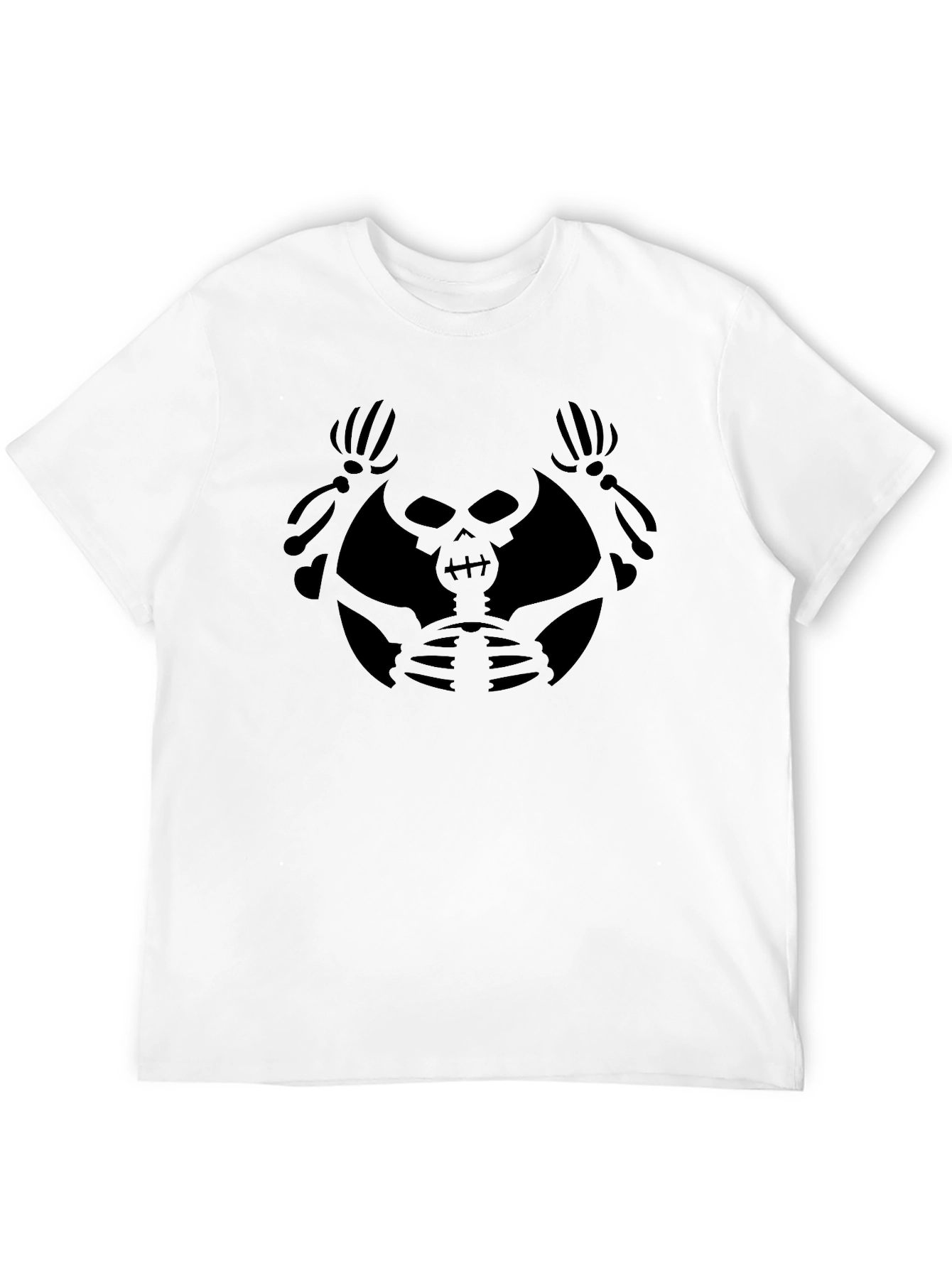 Black Skull Graphic Tee - Mens Crew Neck