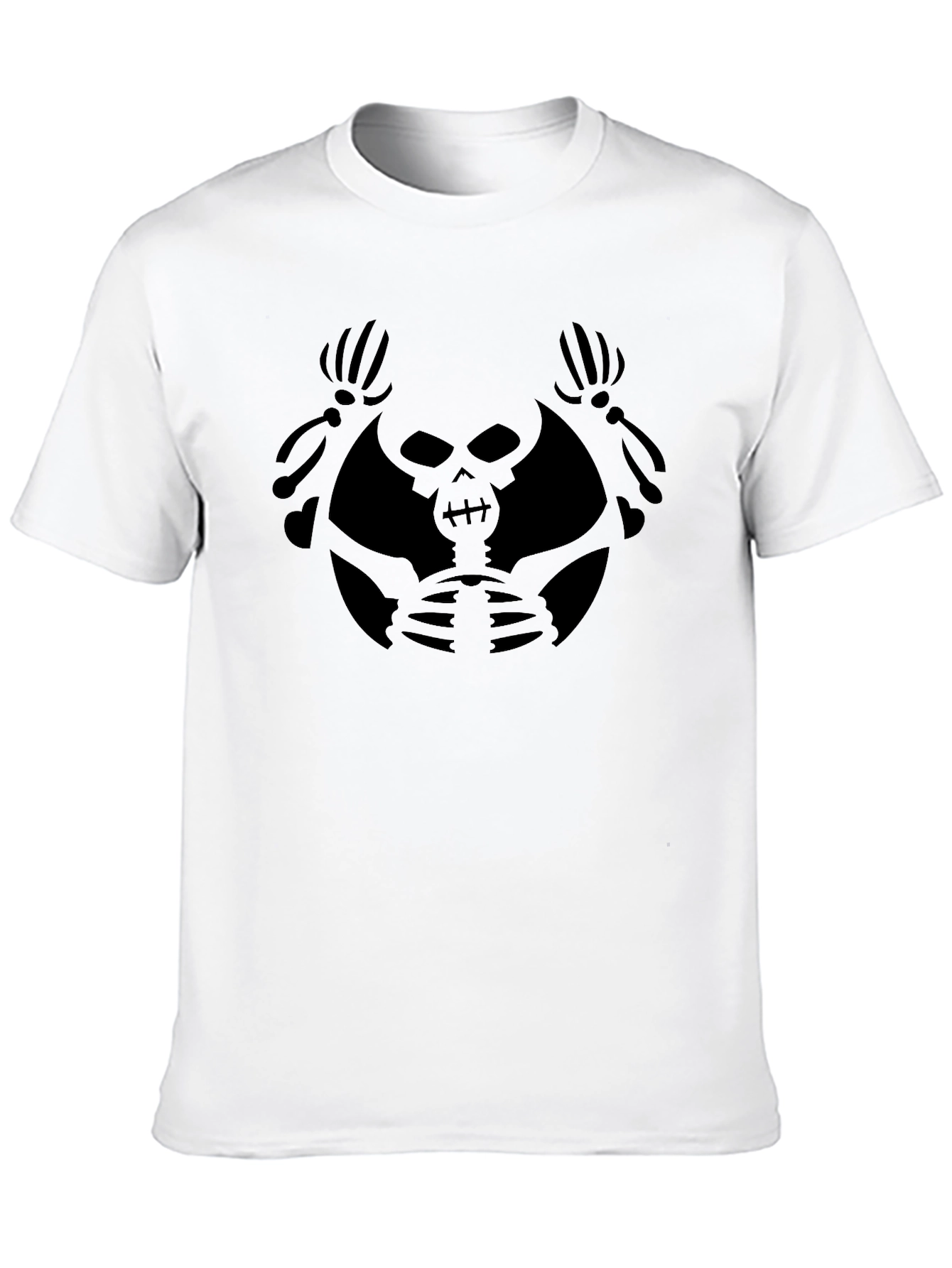 Black Skull Graphic Tee - Mens Crew Neck