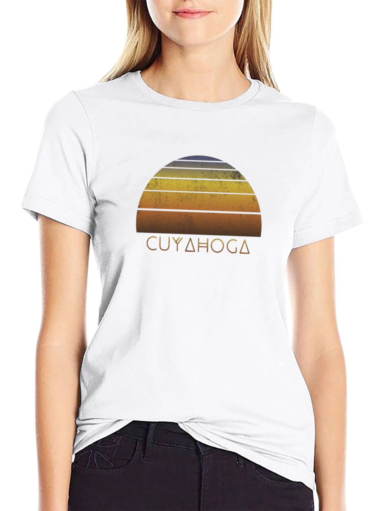 Cuyahoga Retro Sunset Graphic T-Shirt