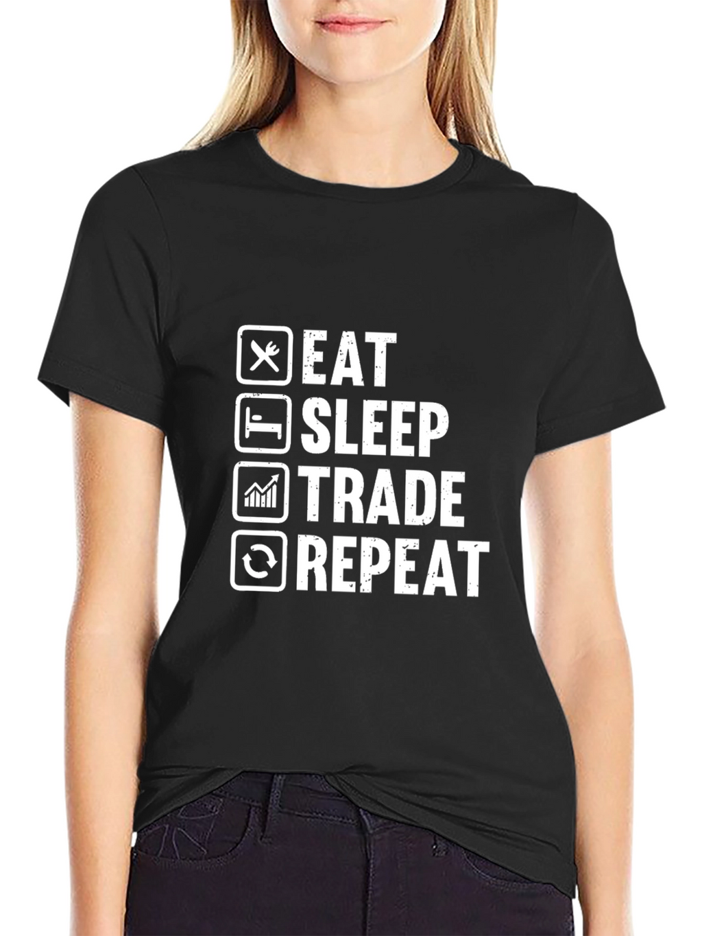 Eat Sleep Trade Repeat Graphic Tee
