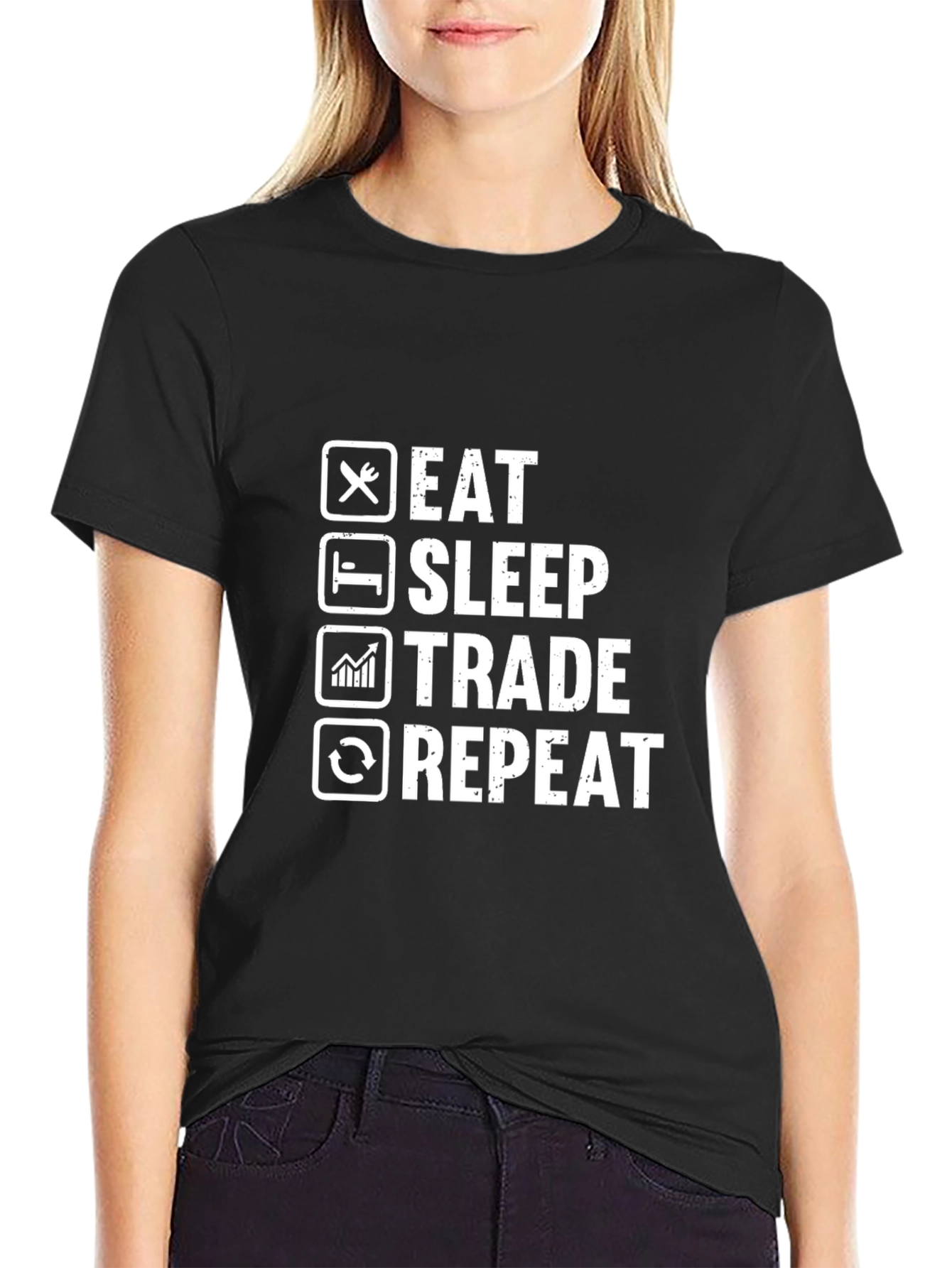 Eat Sleep Trade Repeat Graphic Tee