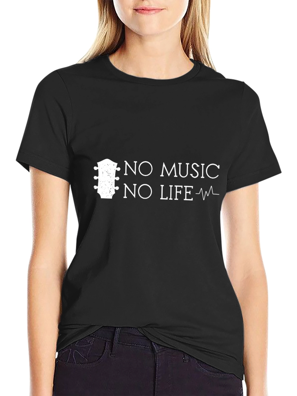 No Music No Life Black T-Shirt