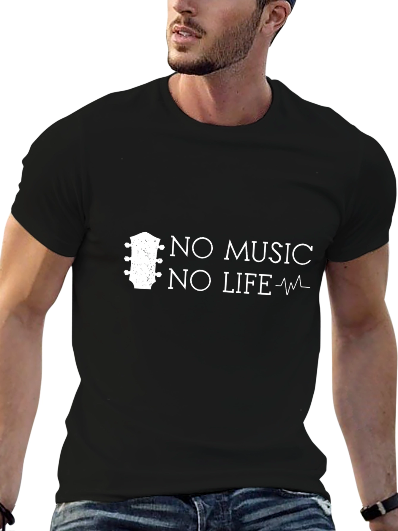 No Music No Life Black T-Shirt